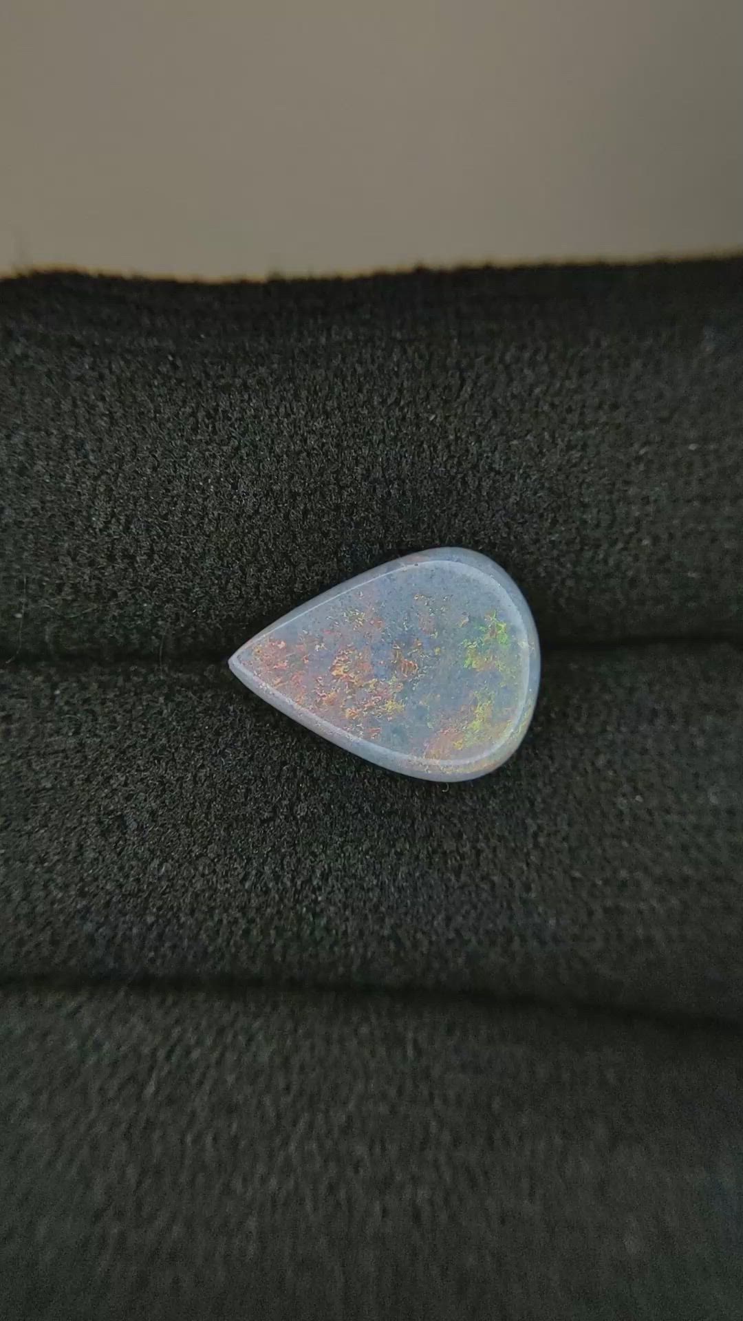 0.98 Ct. Cabochon Boulder Opal from Australia Size Video