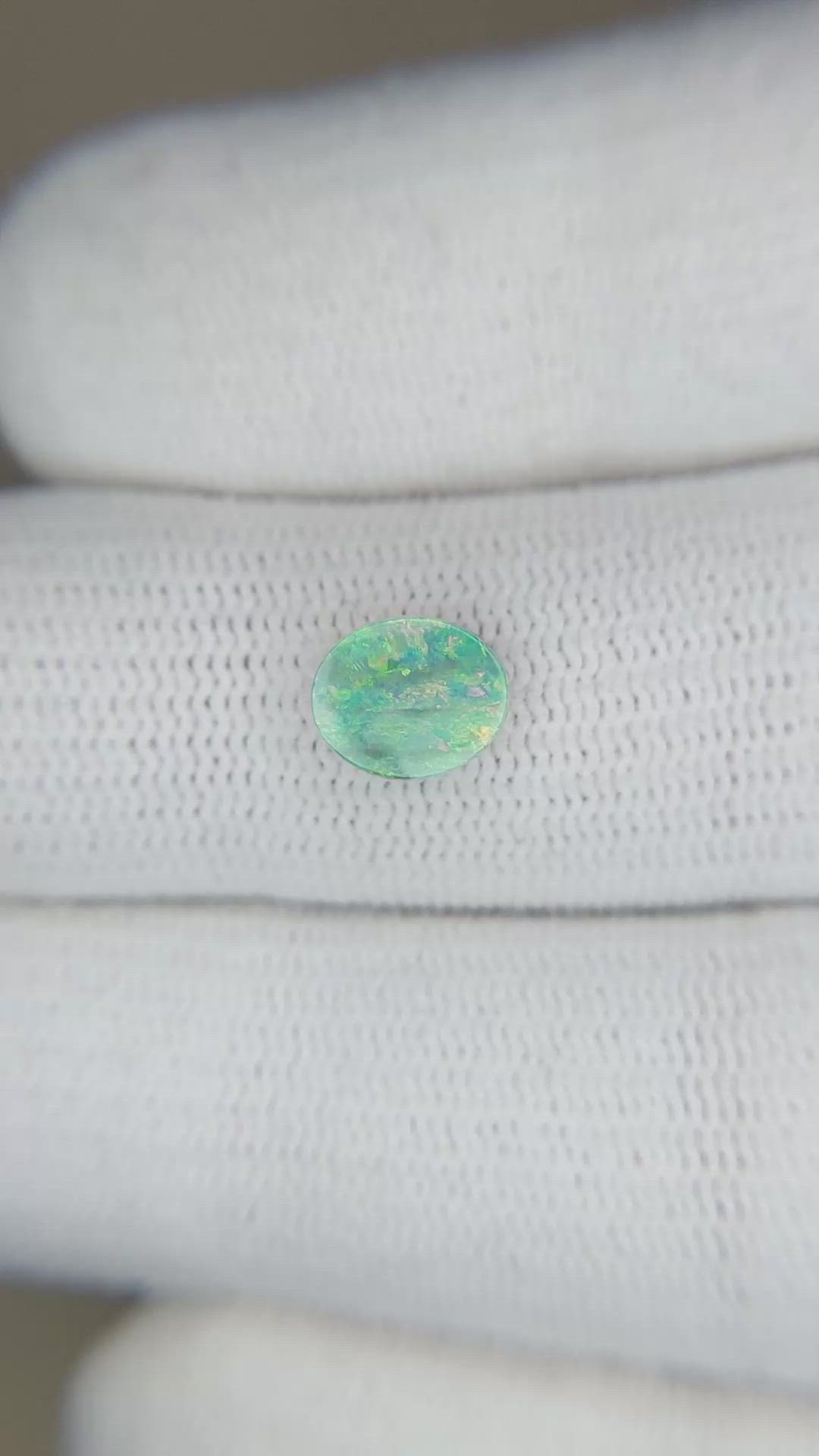 0.77 Ct. Cabochon Boulder Opal from Australia Size Video