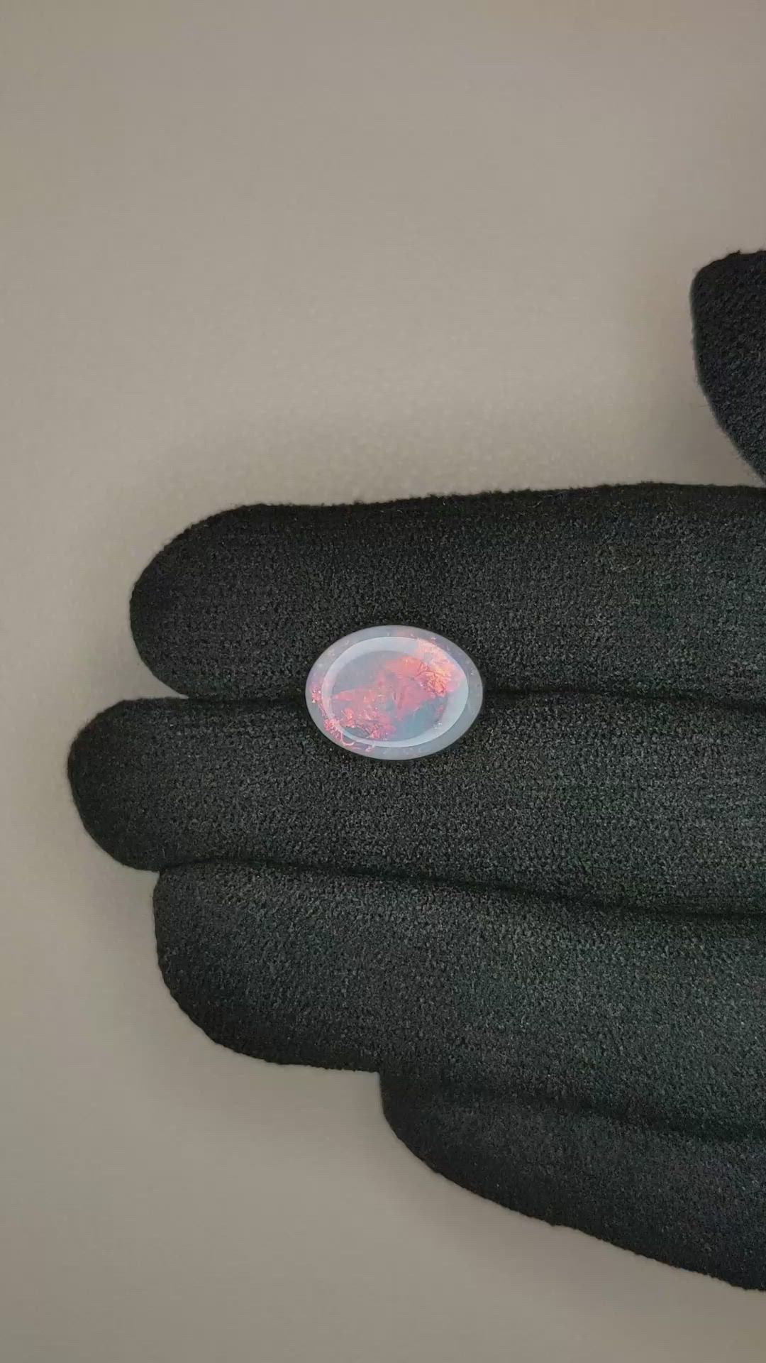 3.69 Ct. Cabochon Black Opal from Australia Size Video