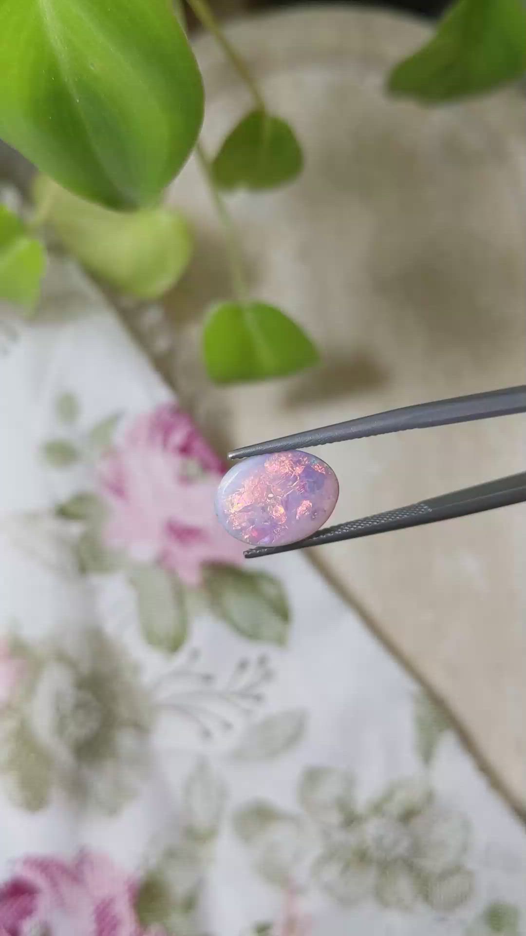 3.69 Ct. Cabochon Black Opal from Australia Size Video