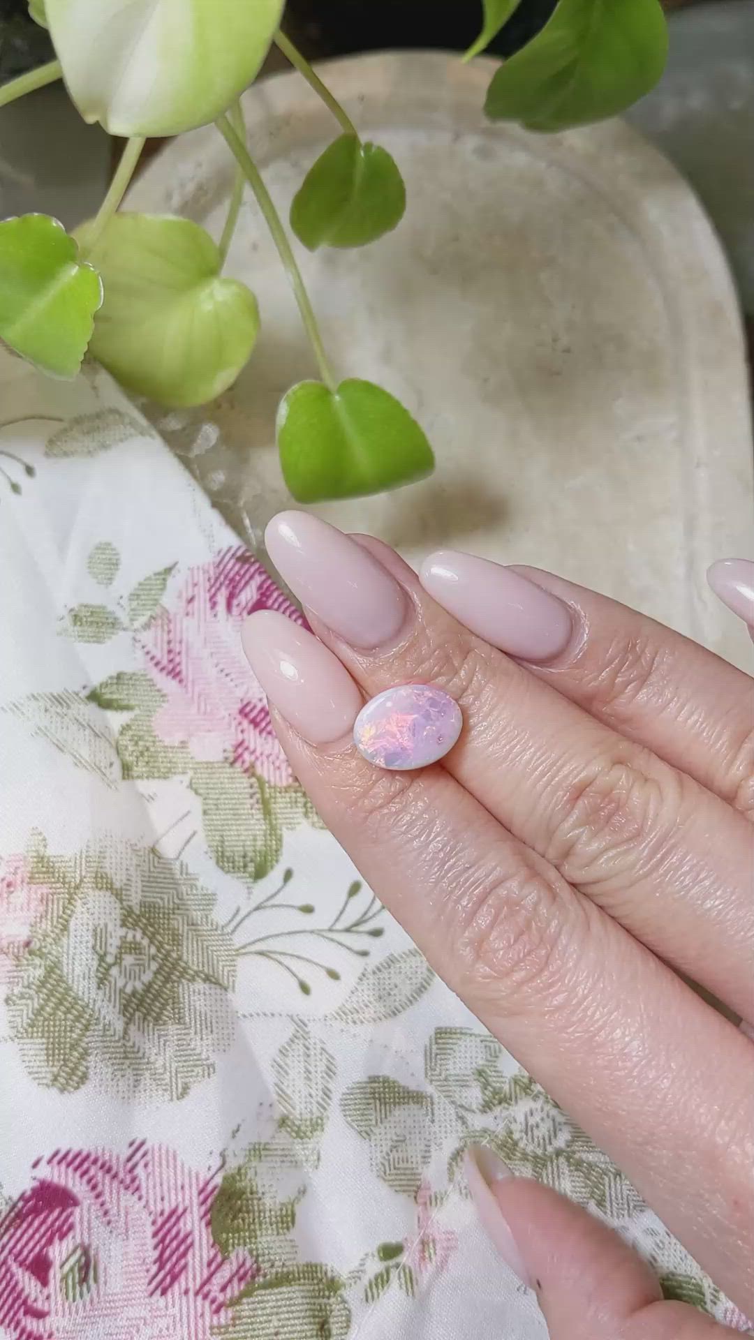 3.69 Ct. Cabochon Black Opal from Australia Size Video