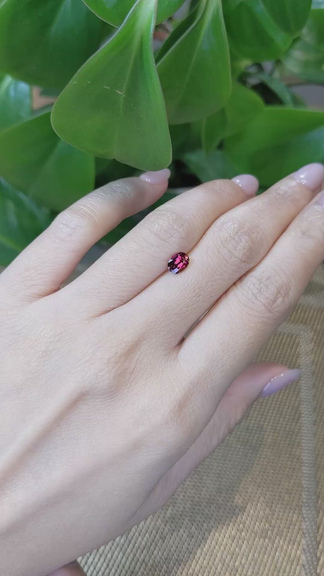 0.86 Ct. Rhodolite Garnet from Ceylon (Sri Lanka) Size Video