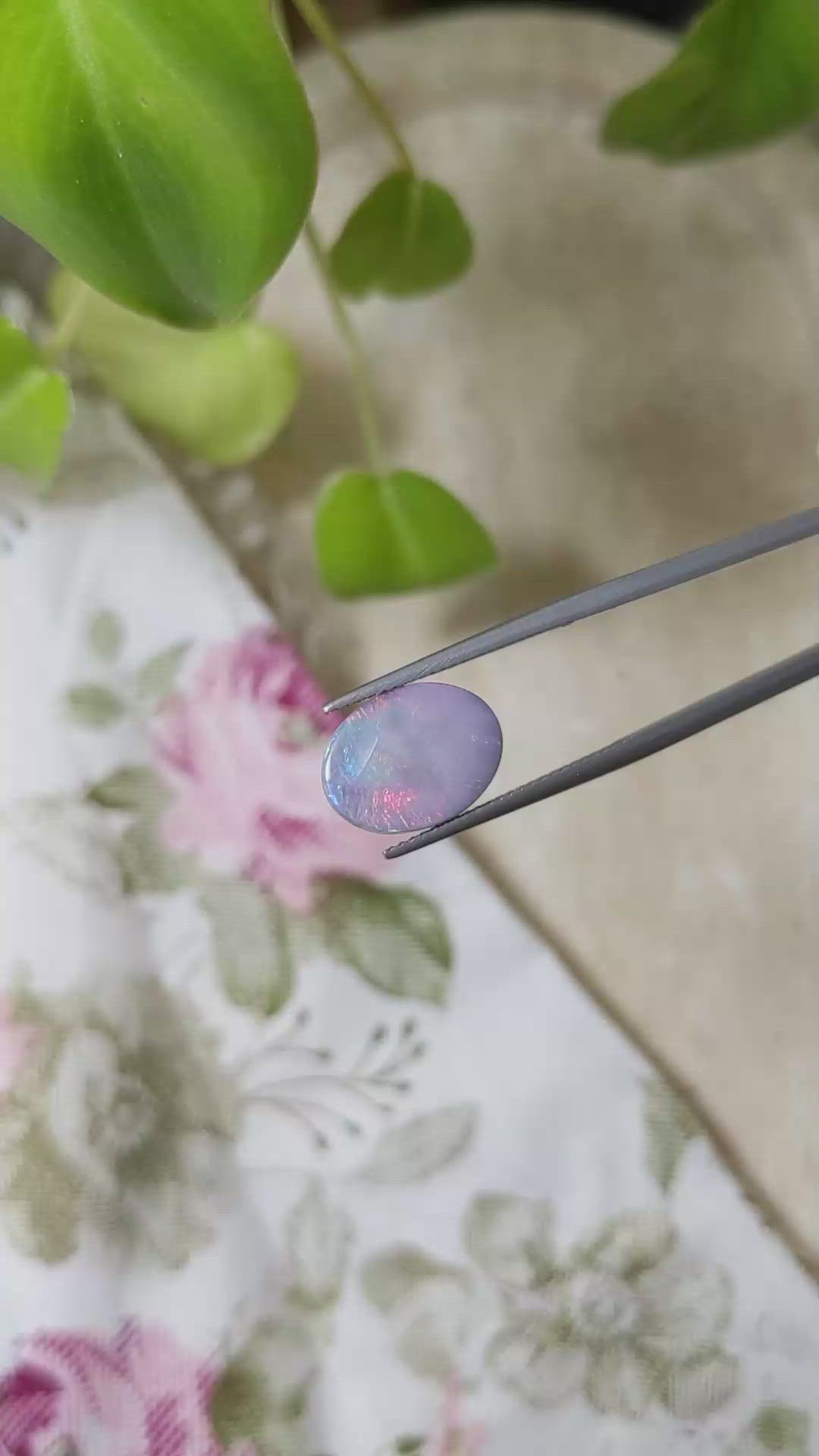 4.11 Ct. Cabochon Black Opal from Australia Size Video