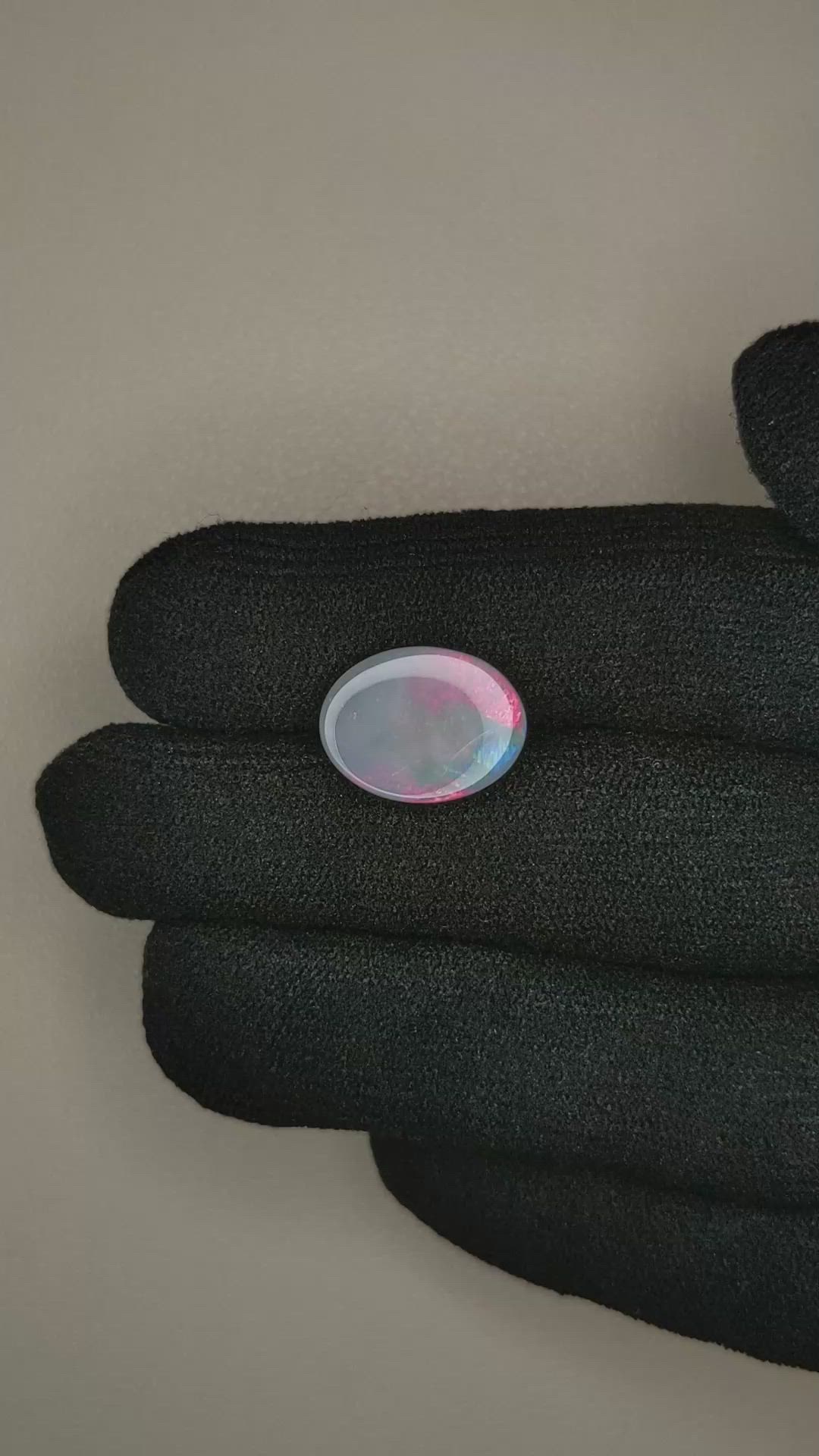 4.11 Ct. Cabochon Black Opal from Australia Size Video