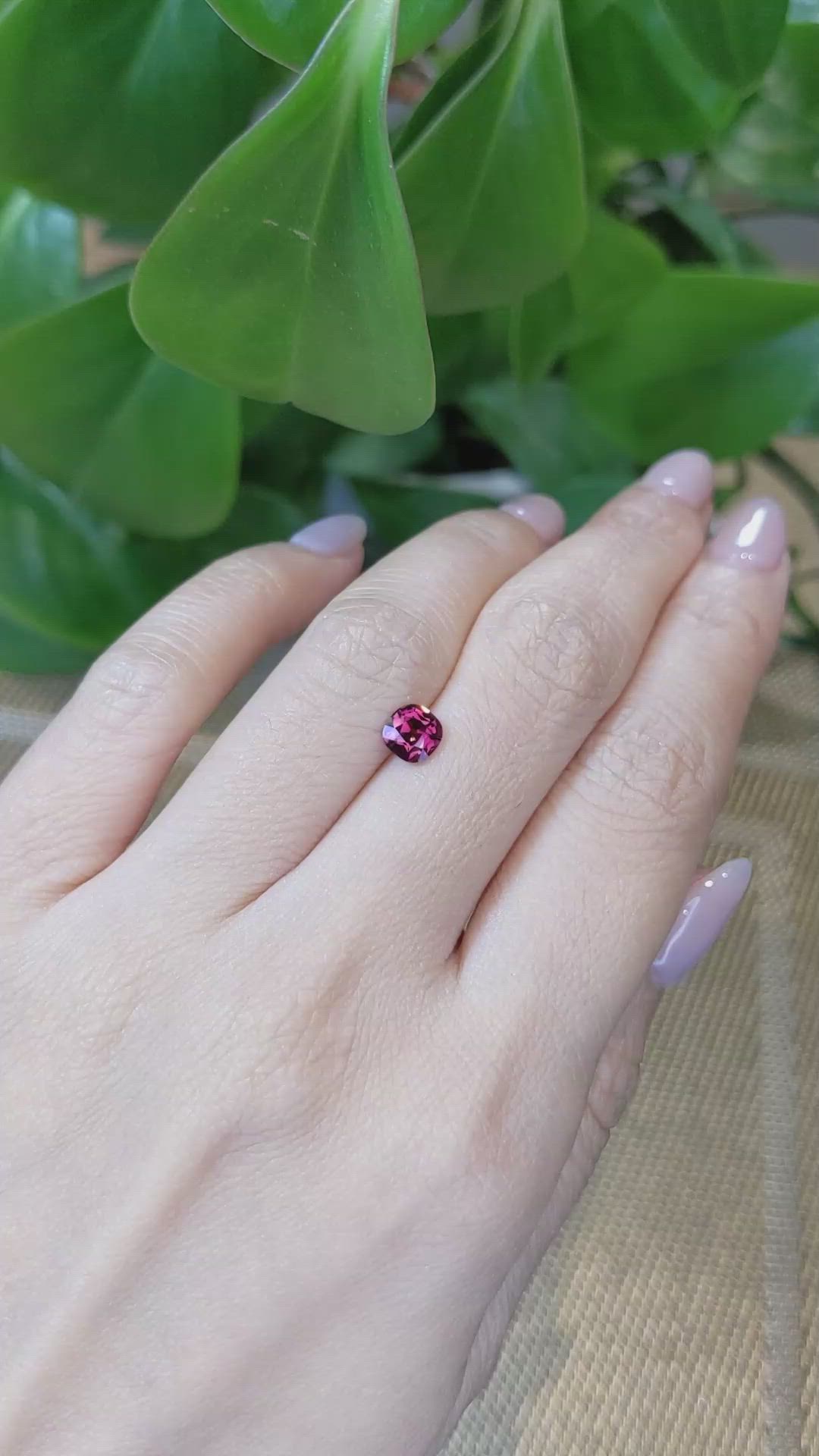 0.77 Ct. Rhodolite Garnet from Ceylon (Sri Lanka) Size Video
