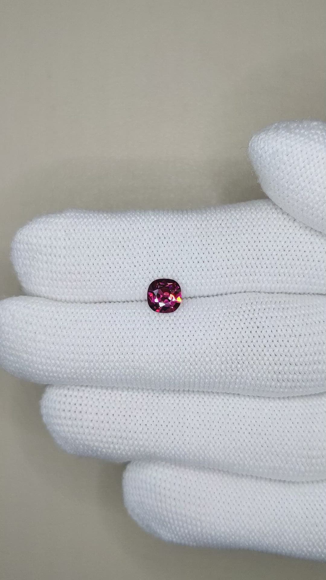 0.77 Ct. Rhodolite Garnet from Ceylon (Sri Lanka) Size Video