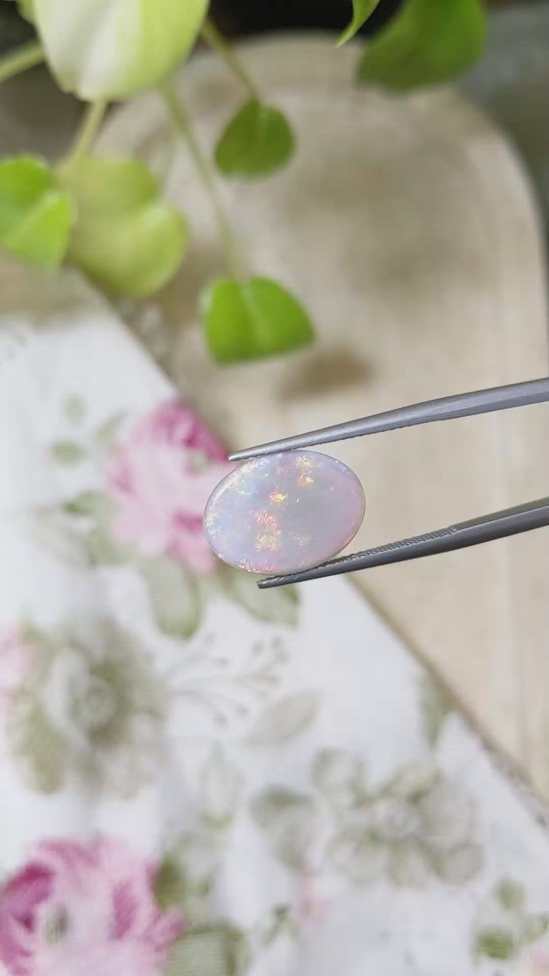 4.22 Ct. Cabochon White Opal from Australia Size Video