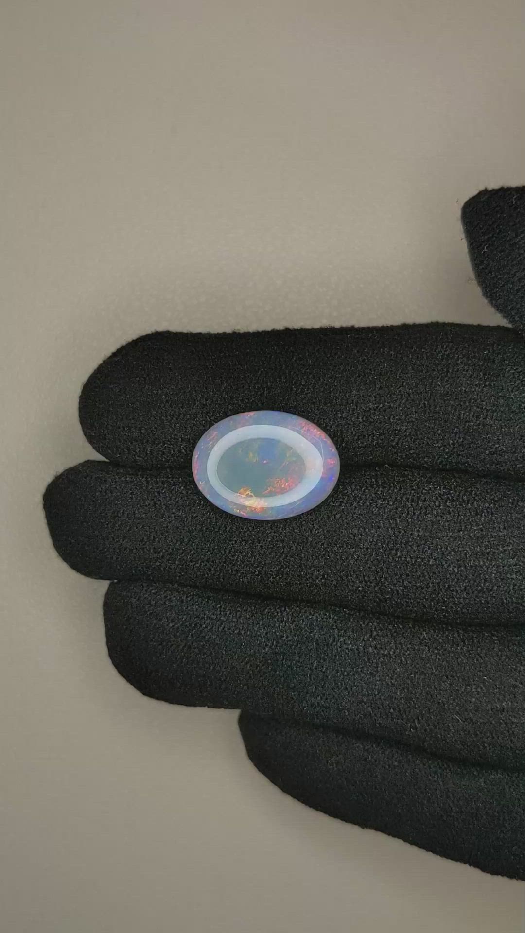 4.22 Ct. Cabochon White Opal from Australia Size Video