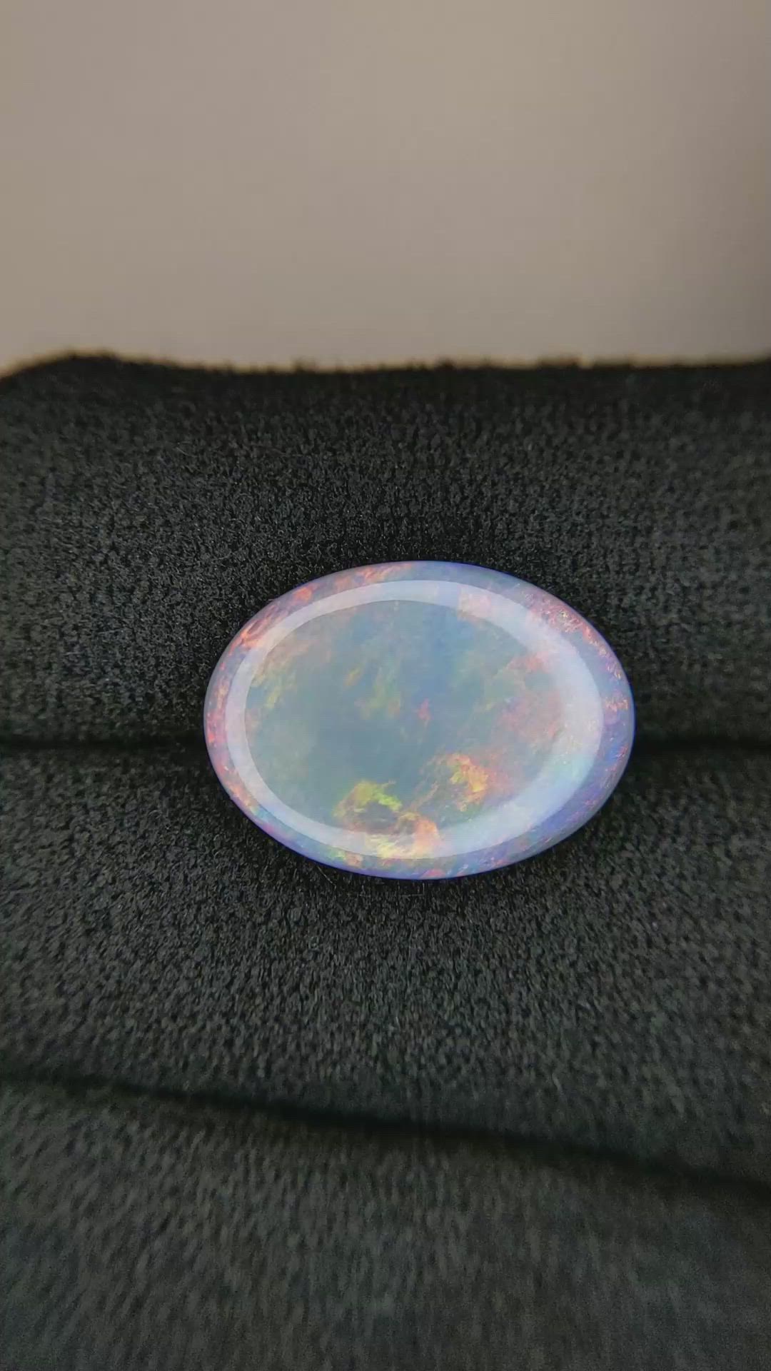 4.22 Ct. Cabochon White Opal from Australia Size Video