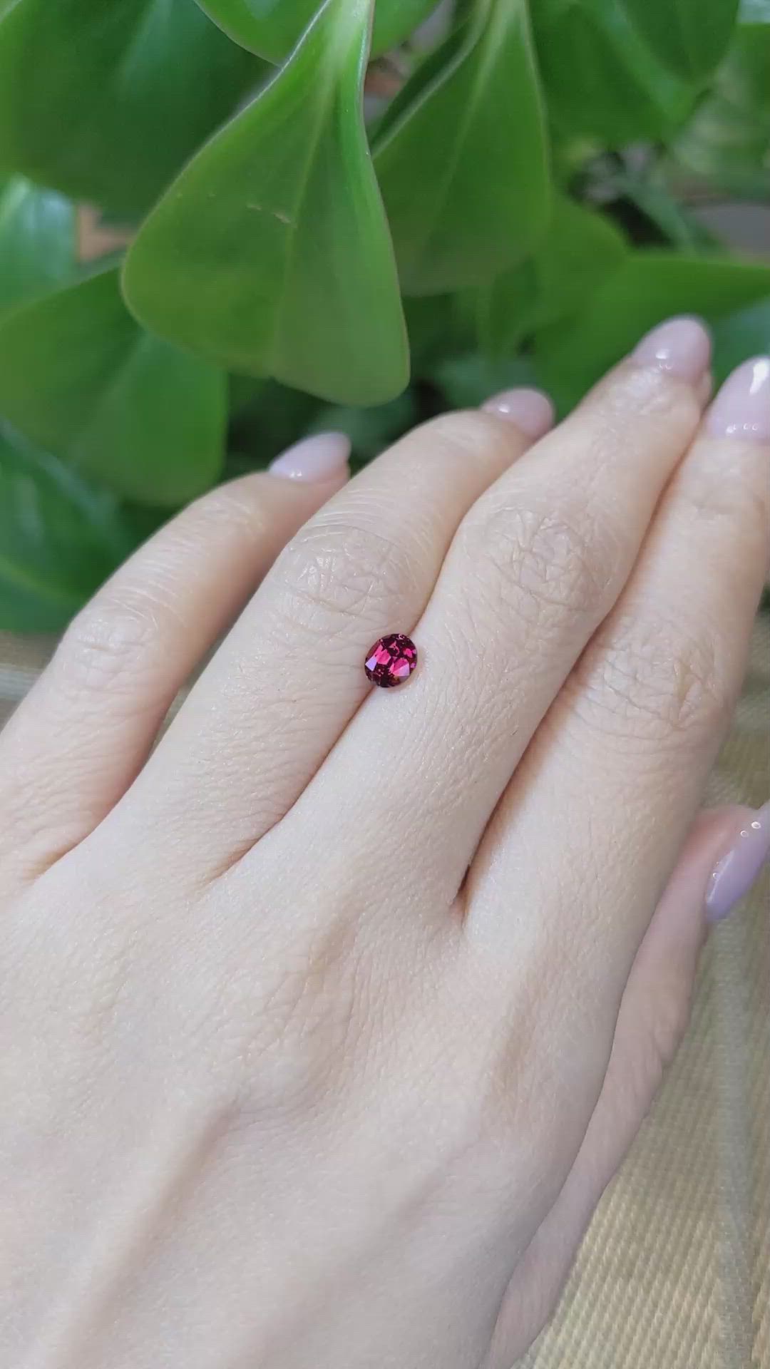 0.62 Ct. Rhodolite Garnet from Ceylon (Sri Lanka) Size Video