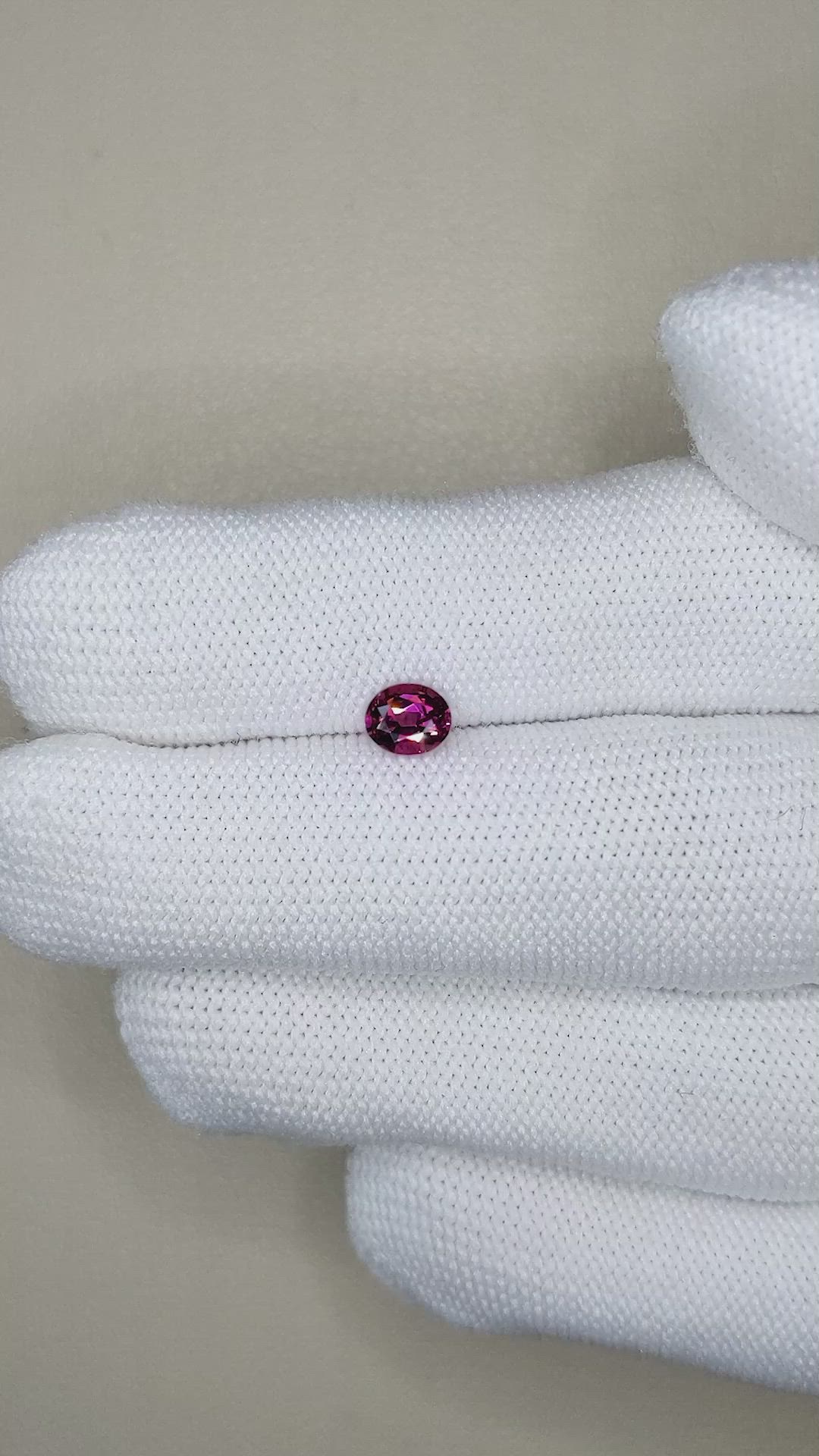 0.62 Ct. Rhodolite Garnet from Ceylon (Sri Lanka) Size Video