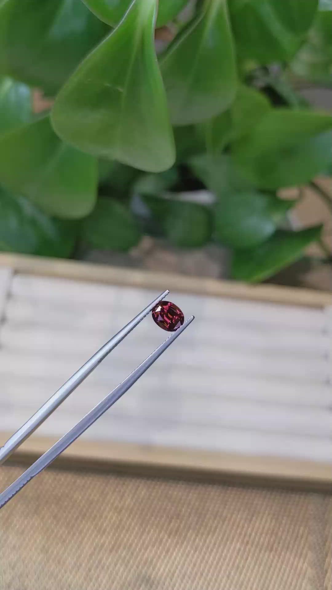 1.24 Ct. Garnet from Ceylon (Sri Lanka) Size Video