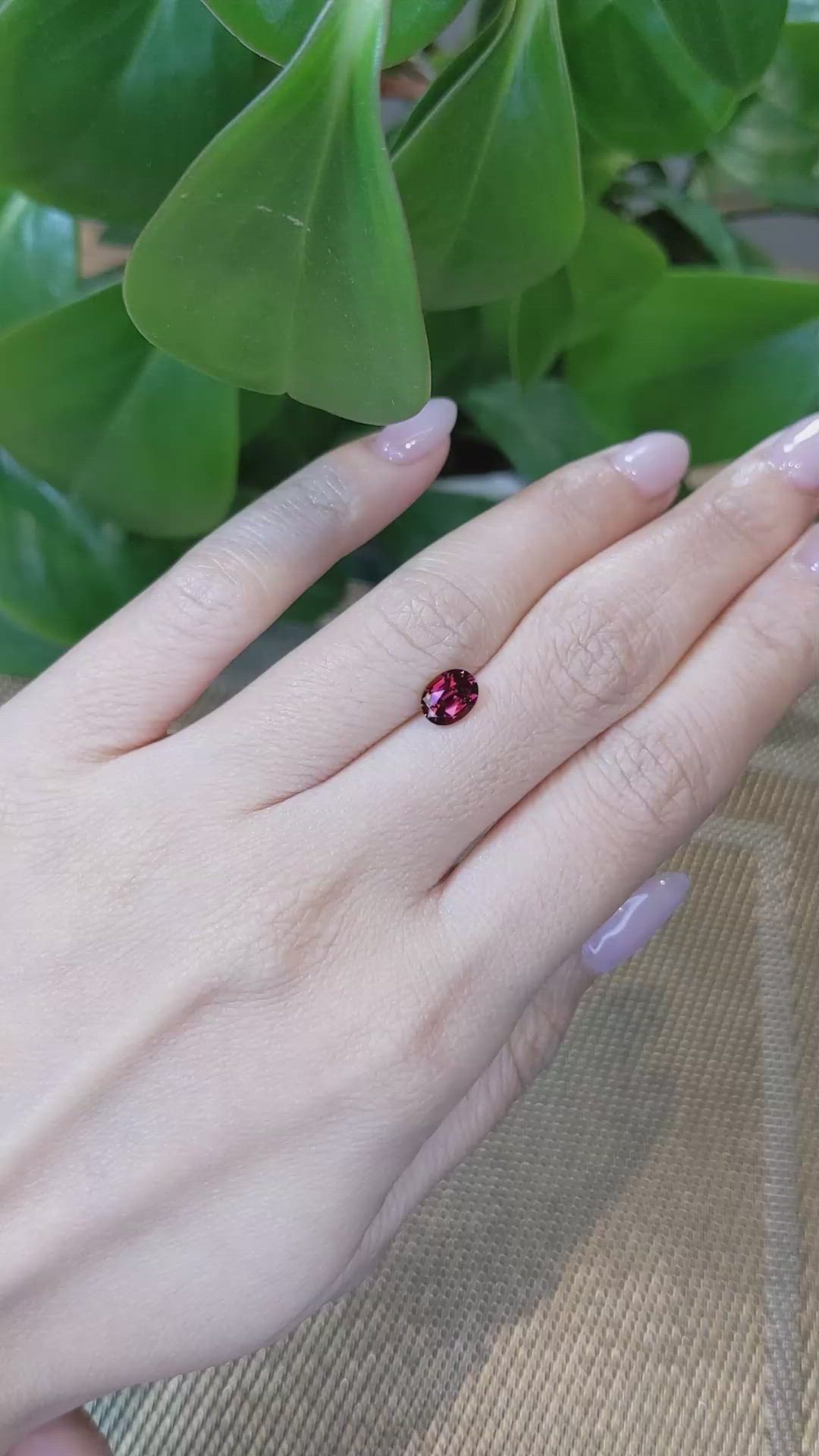 1.24 Ct. Garnet from Ceylon (Sri Lanka) Size Video