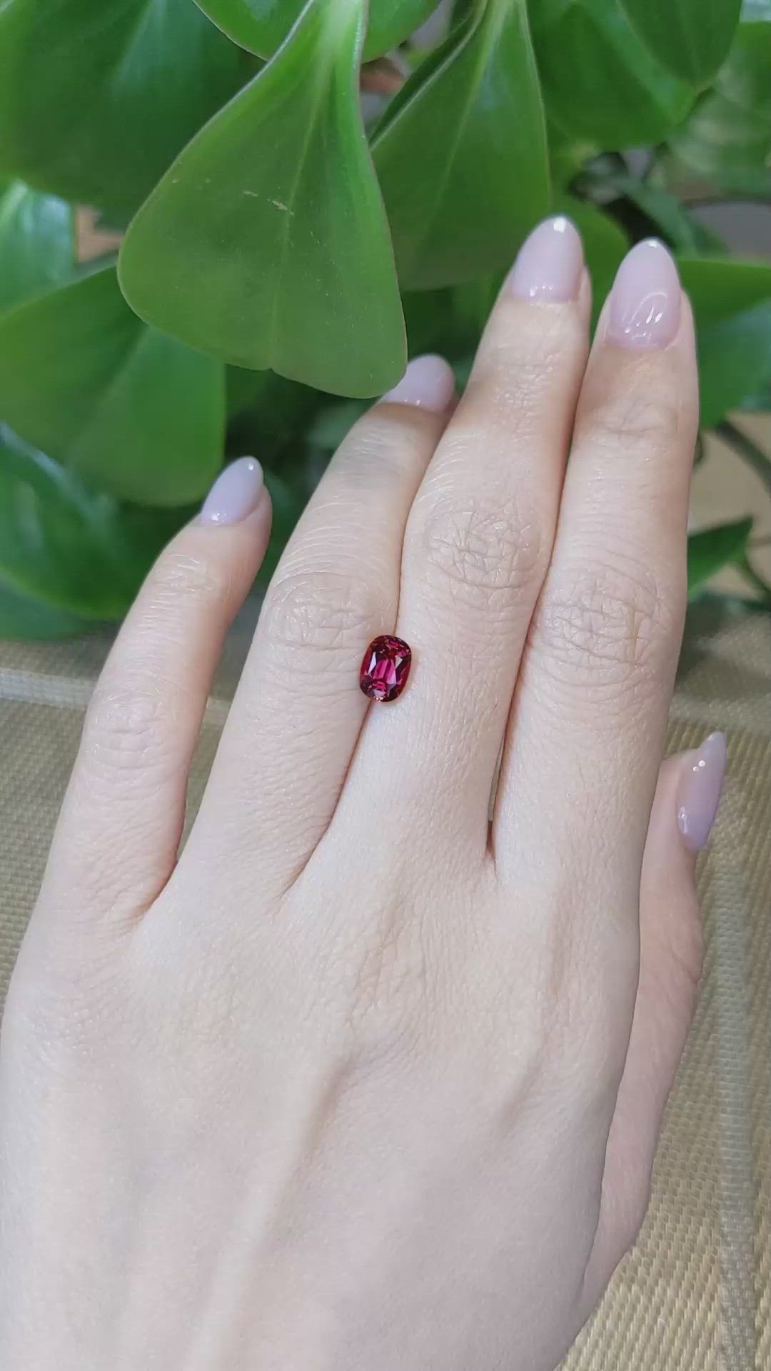 1.24 Ct. Garnet from Ceylon (Sri Lanka) Size Video