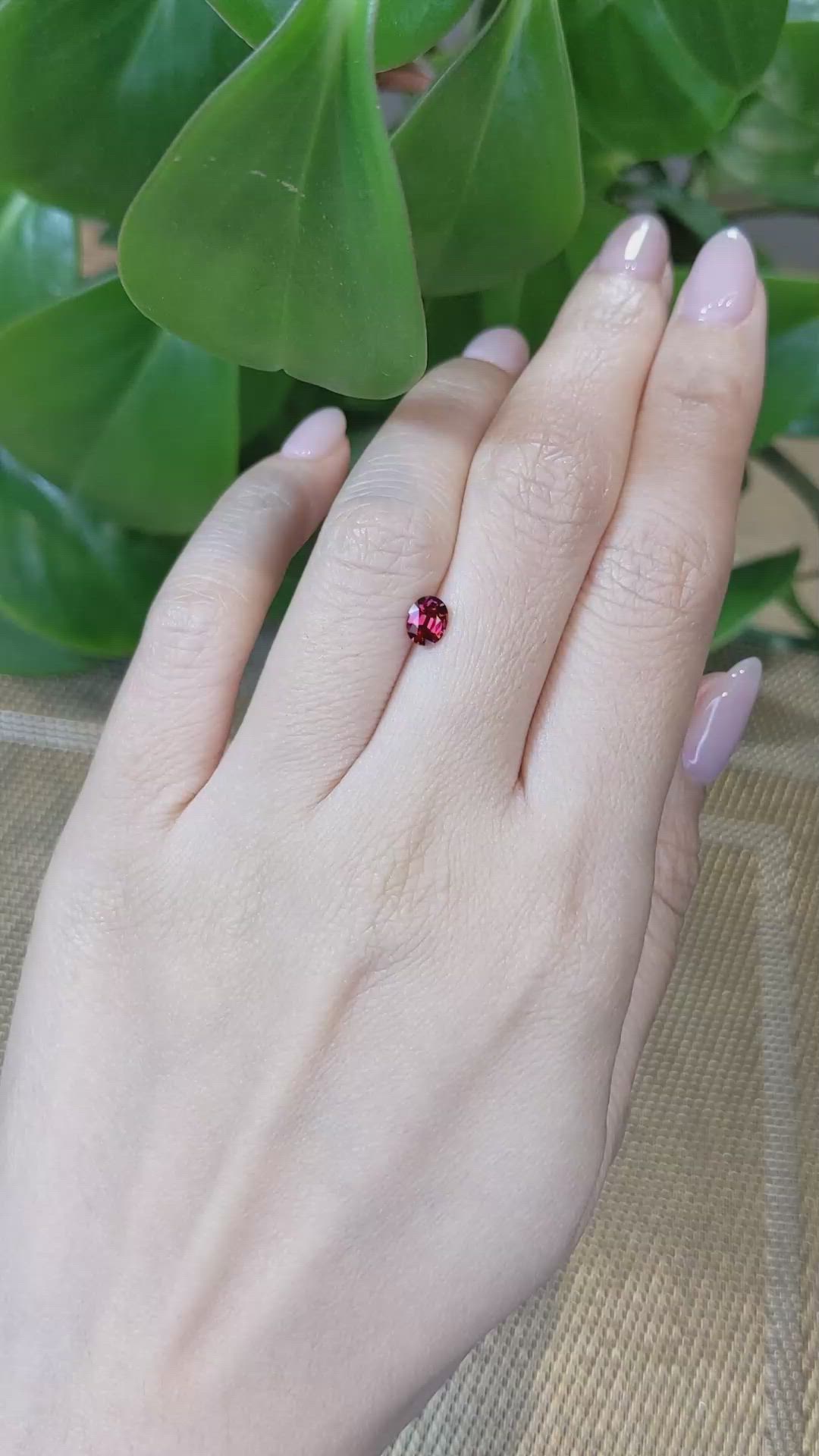 0.54 Ct. Garnet from Ceylon (Sri Lanka) Size Video