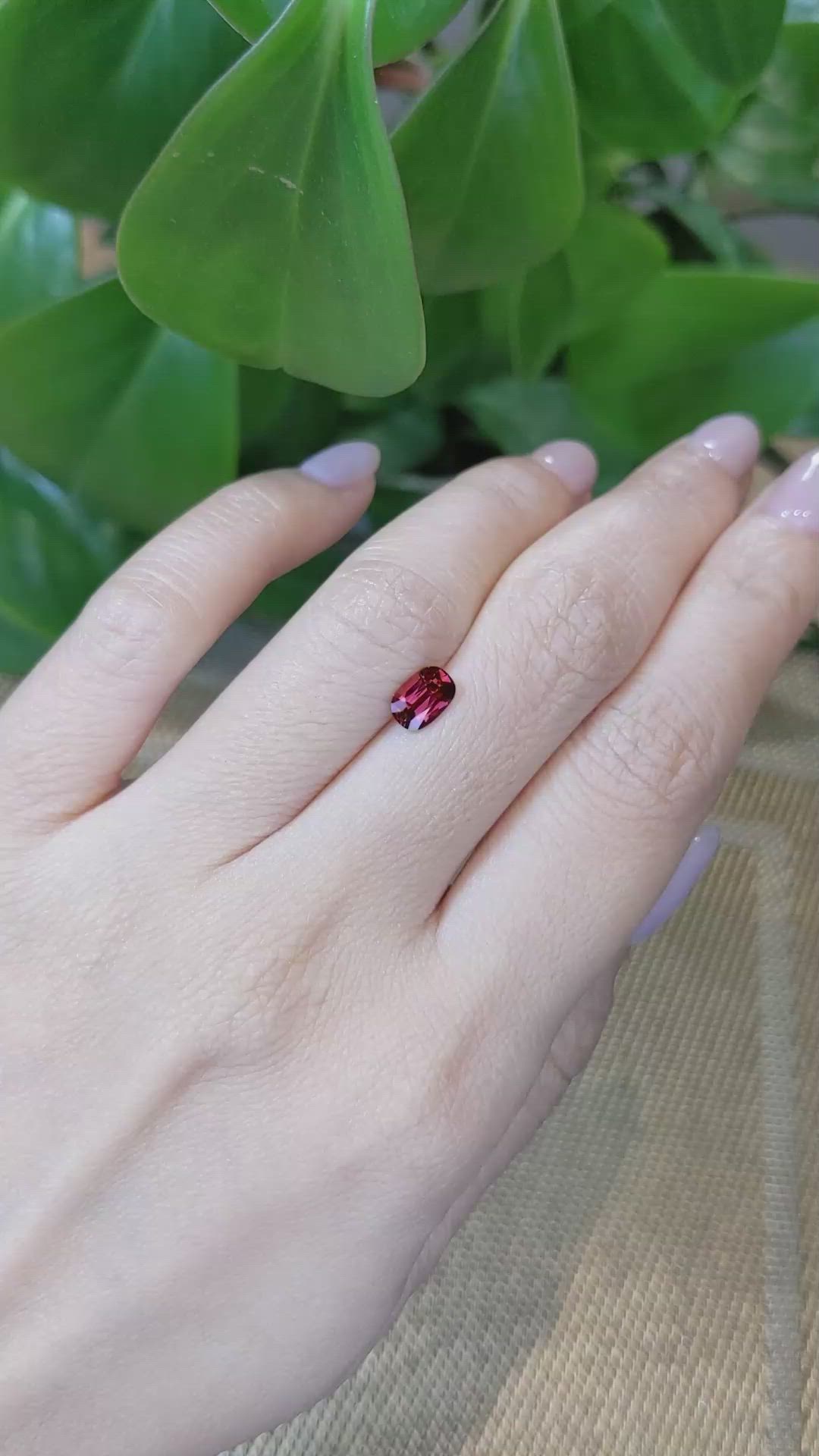 0.96 Ct. Garnet from Ceylon (Sri Lanka) Size Video