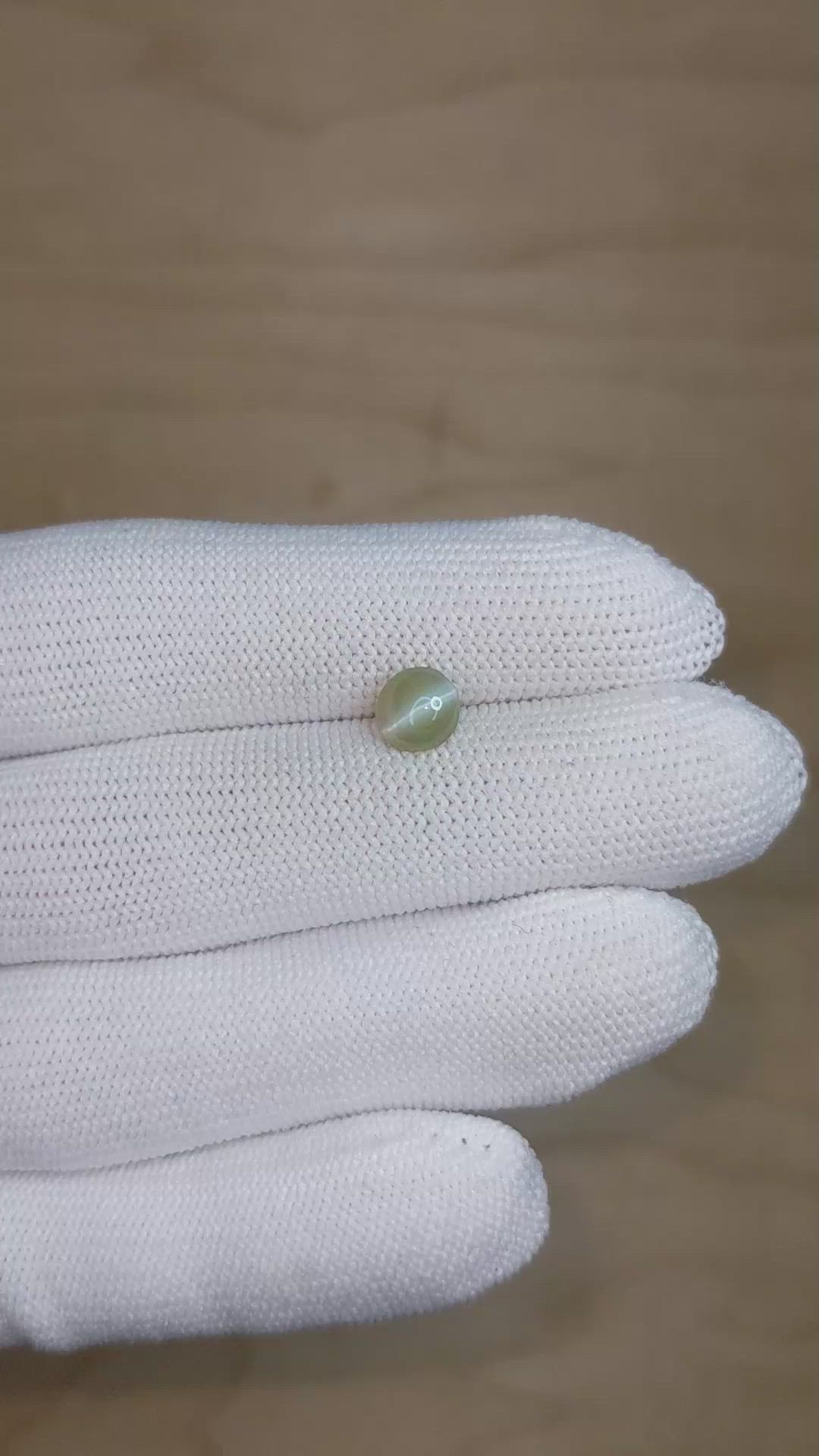 1.72 Ct. Cabochon Chrysoberyl from Ceylon (Sri Lanka) Size Video