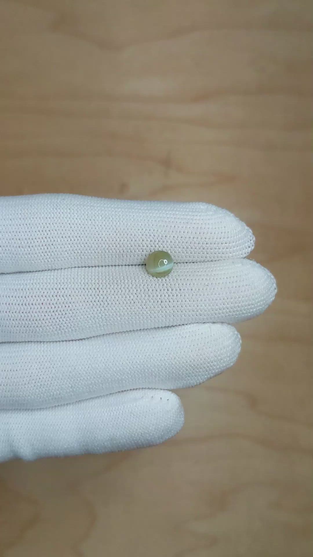 1.72 Ct. Cabochon Chrysoberyl from Ceylon (Sri Lanka) Size Video
