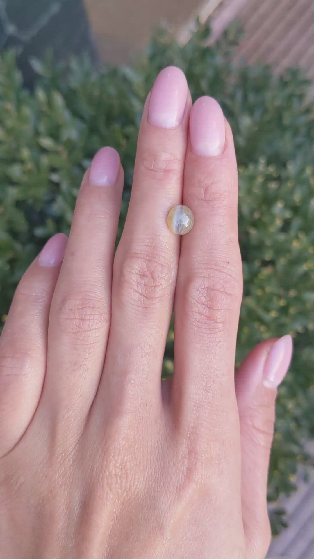 1.66 Ct. Cabochon Chrysoberyl from Ceylon (Sri Lanka) Size Video