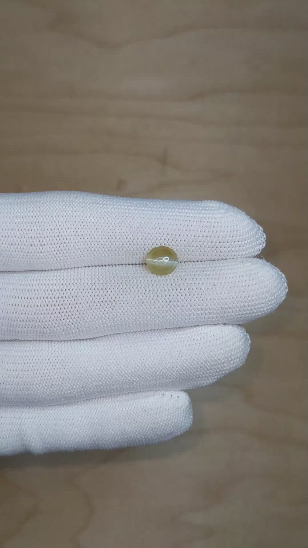 1.66 Ct. Cabochon Chrysoberyl from Ceylon (Sri Lanka) Size Video