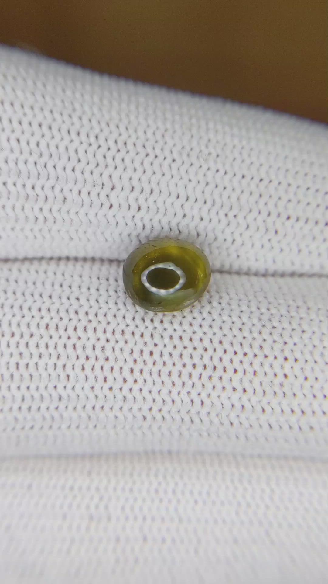 2.53 Ct. Cabochon Chrysoberyl from Ceylon (Sri Lanka) Size Video