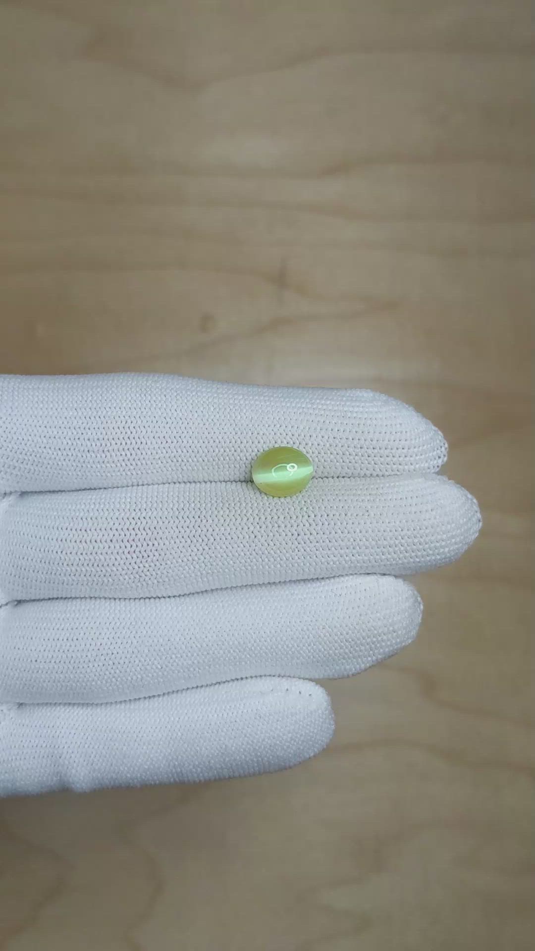 3.62 Ct. Chrysoberyl from Ceylon (Sri Lanka) Size Video