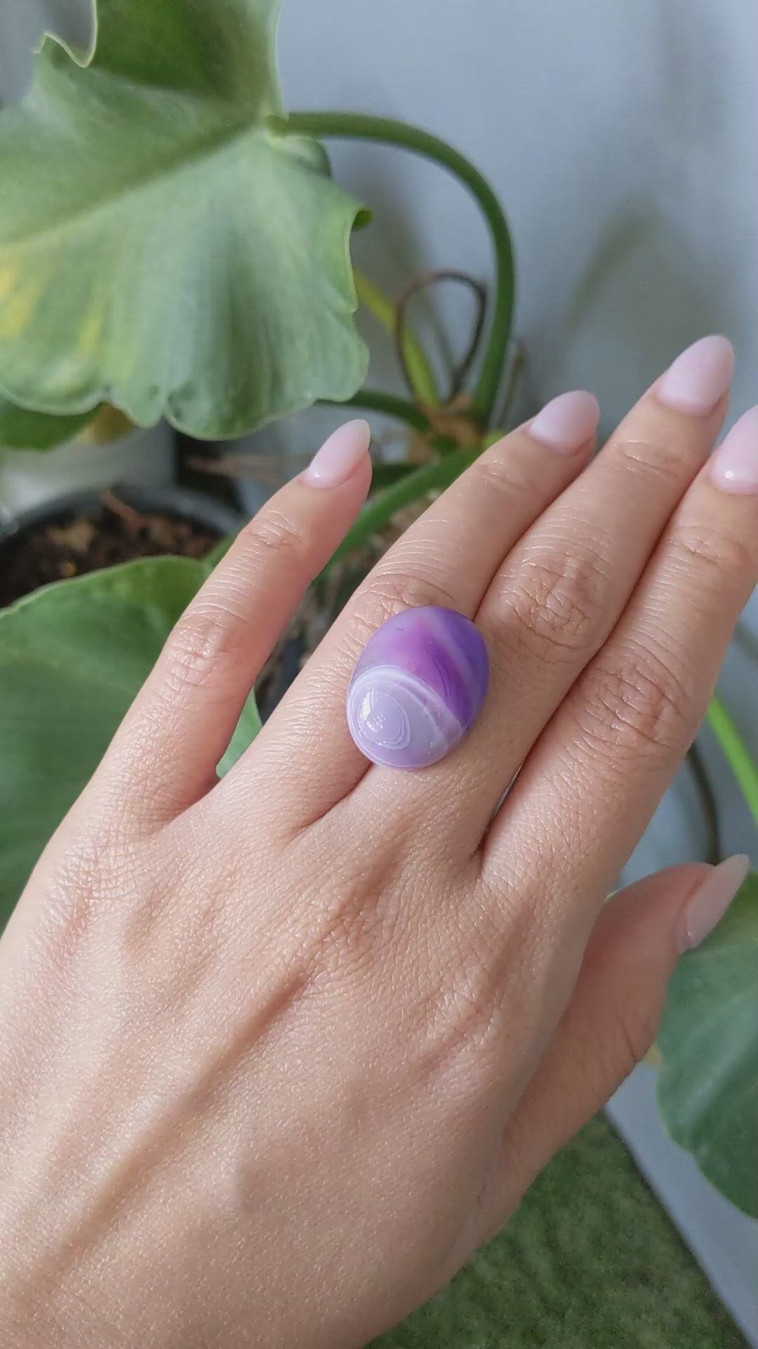 22.64 Ct. Cabochon Agate from Namibia Size Video