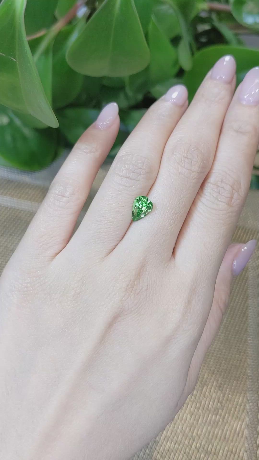 1.72 Ct. Tsavorite Garnet from Tanzania Size Video