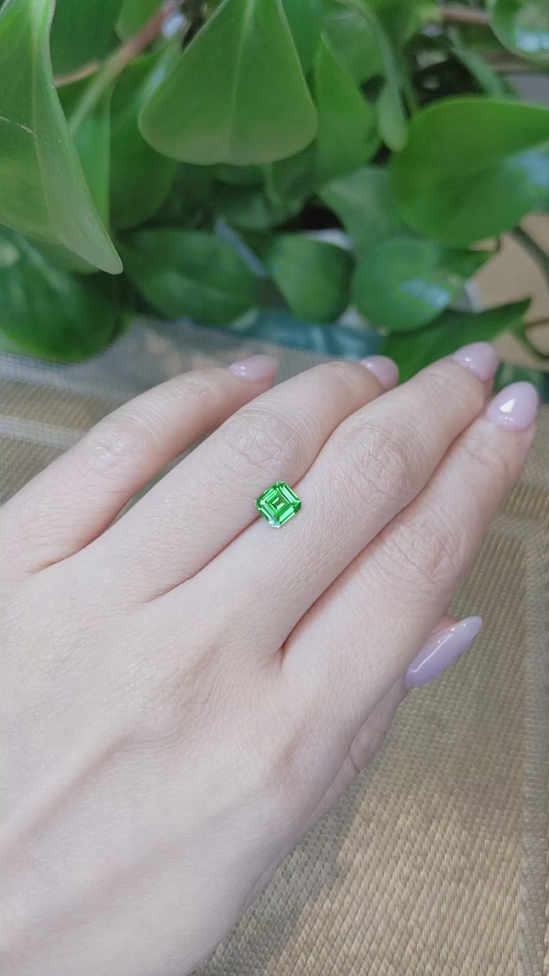 1.59 Ct. Tsavorite Garnet from Tanzania Size Video