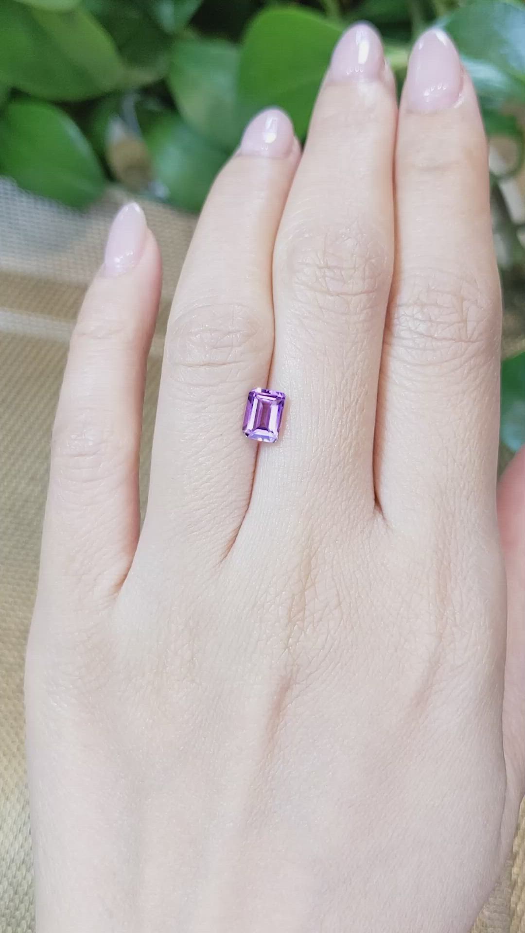 0.96 Ct. Amethyst from Brazil Size Video