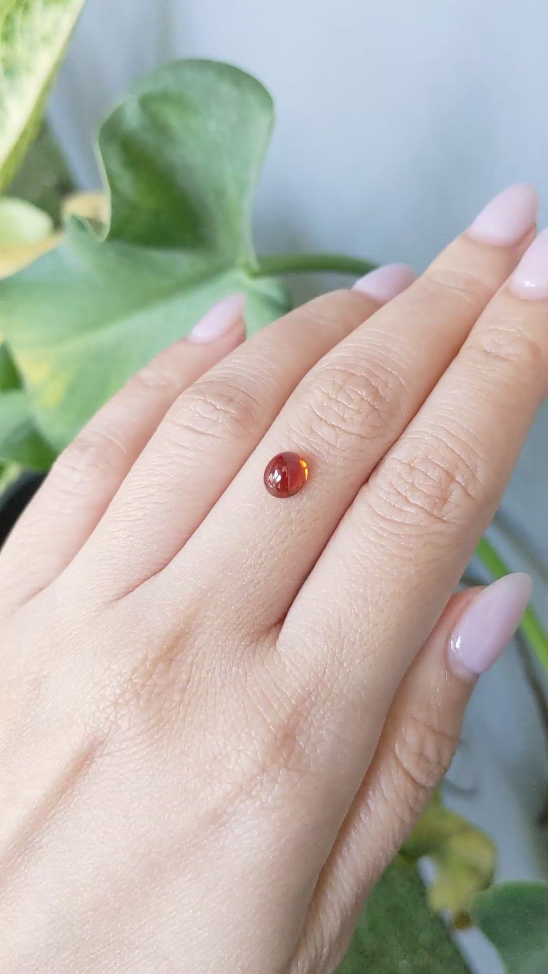 1.45 Ct. Cabochon Spessartite Garnet from Nigeria Size Video