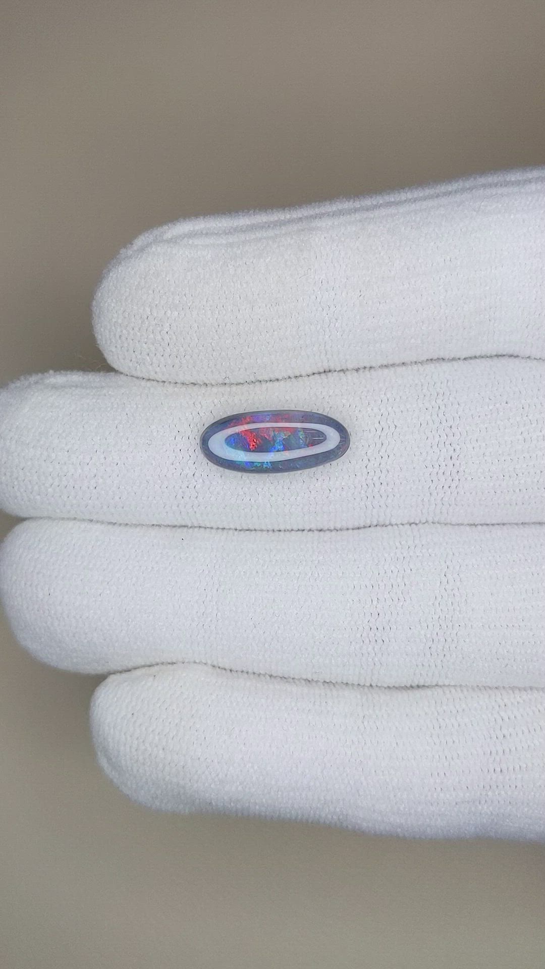 2.43 Ct. Cabochon Semi-Black Opal from Australia Size Video