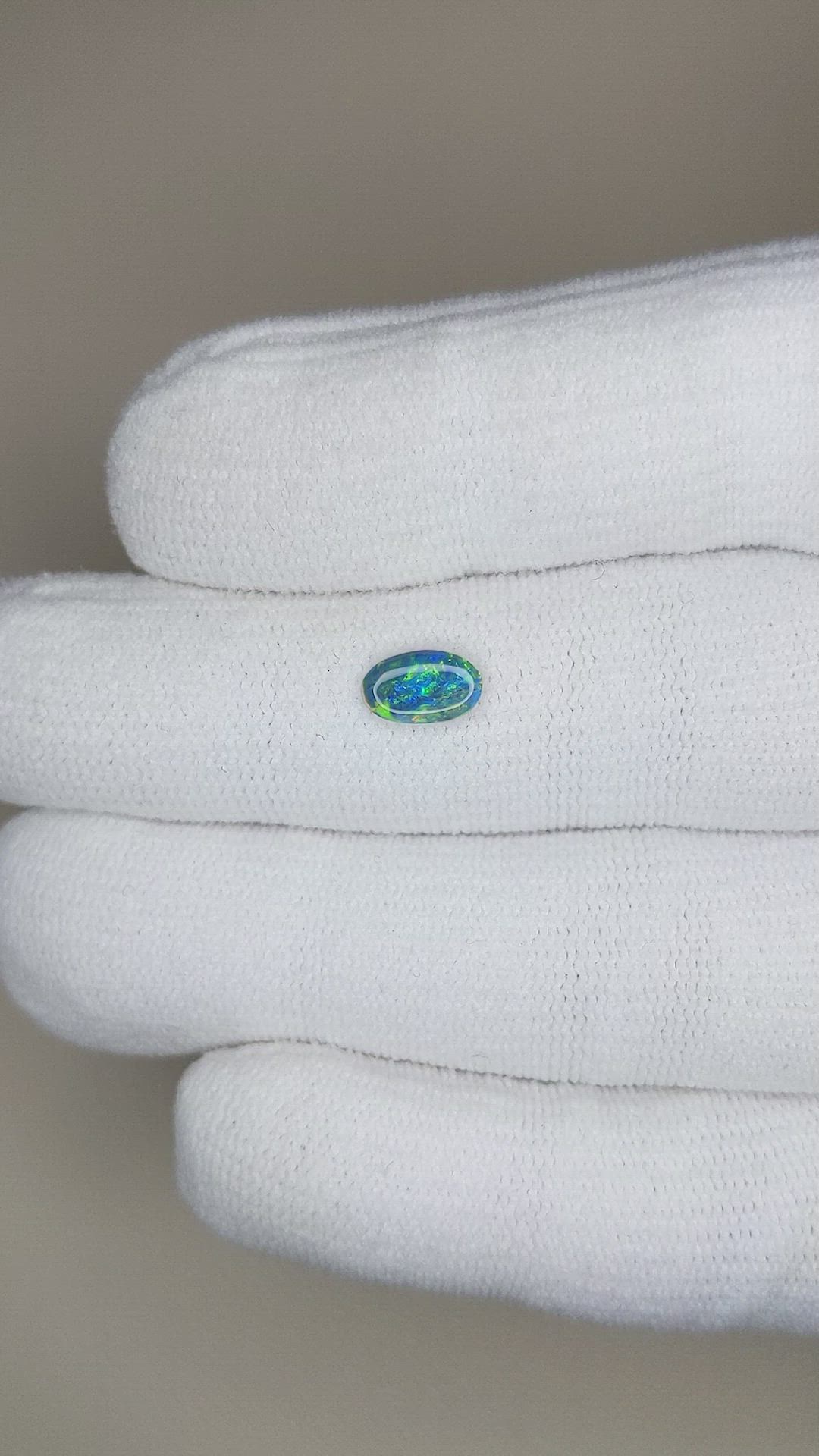 0.39 Ct. Cabochon Black Opal from Australia Size Video