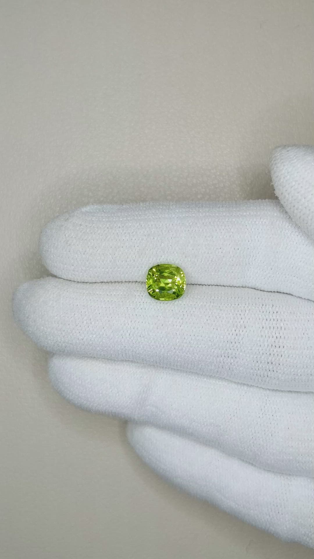 1.61 Ct. Yellowish Green Peridot from Pakistan Size Video