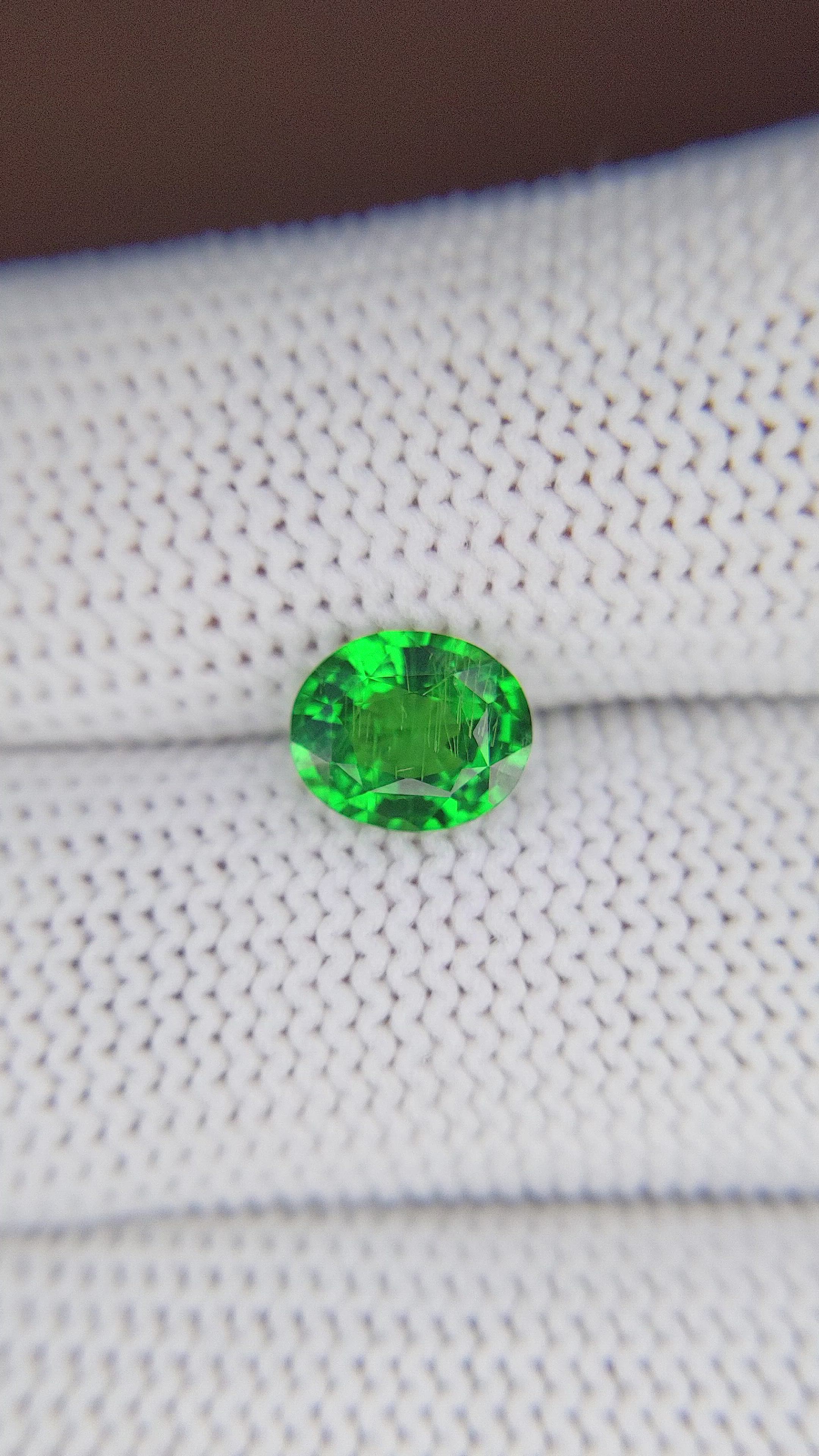 1.54 Ct. Tsavorite Garnet from Tanzania Size Video