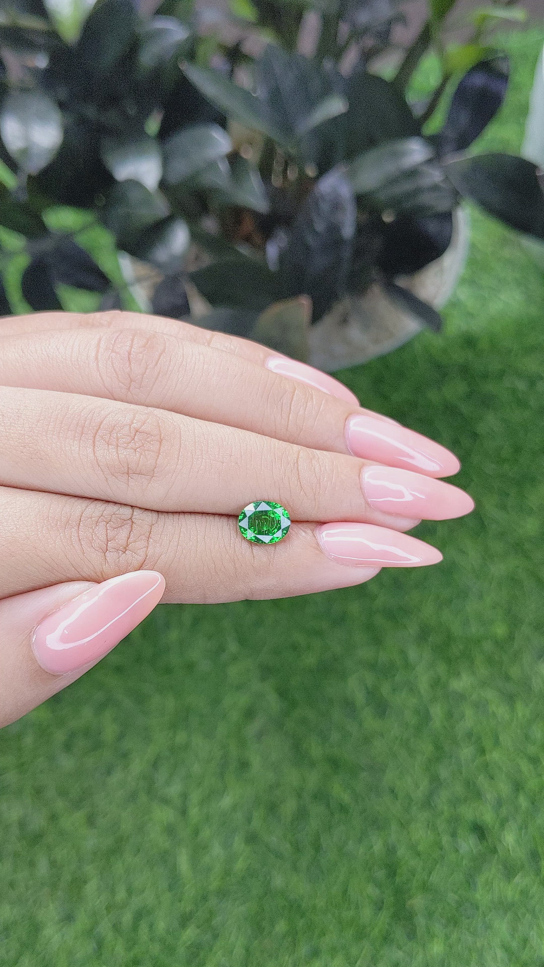 1.54 Ct. Tsavorite Garnet from Tanzania Size Video