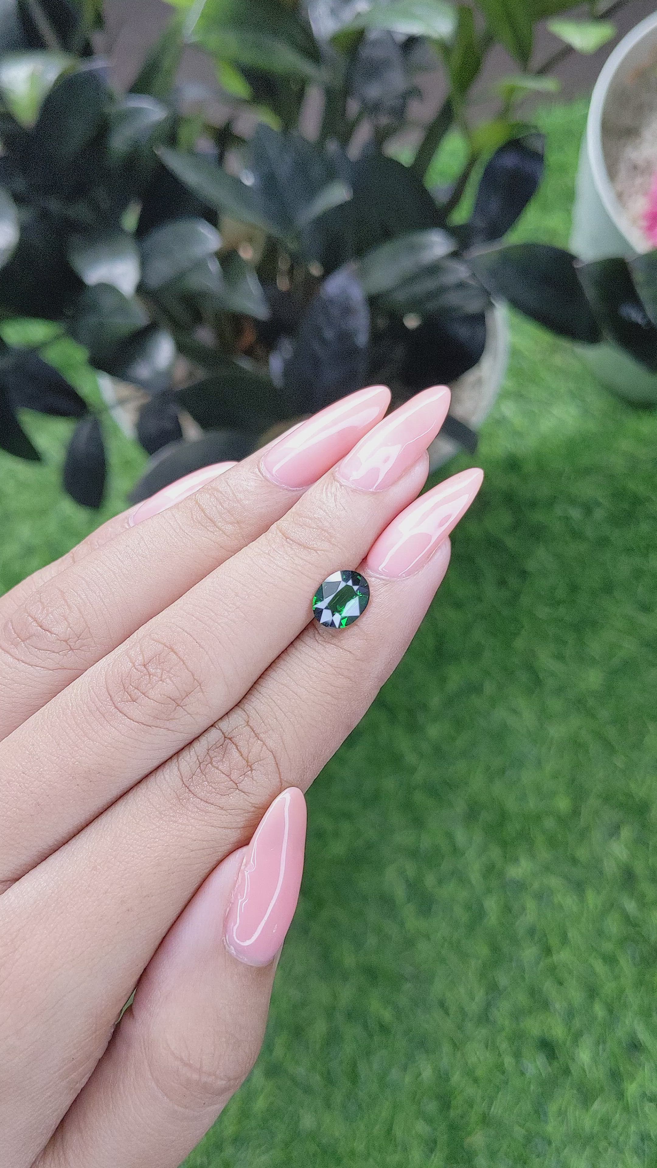 1.56 Ct. Tsavorite Garnet from Tanzania Size Video