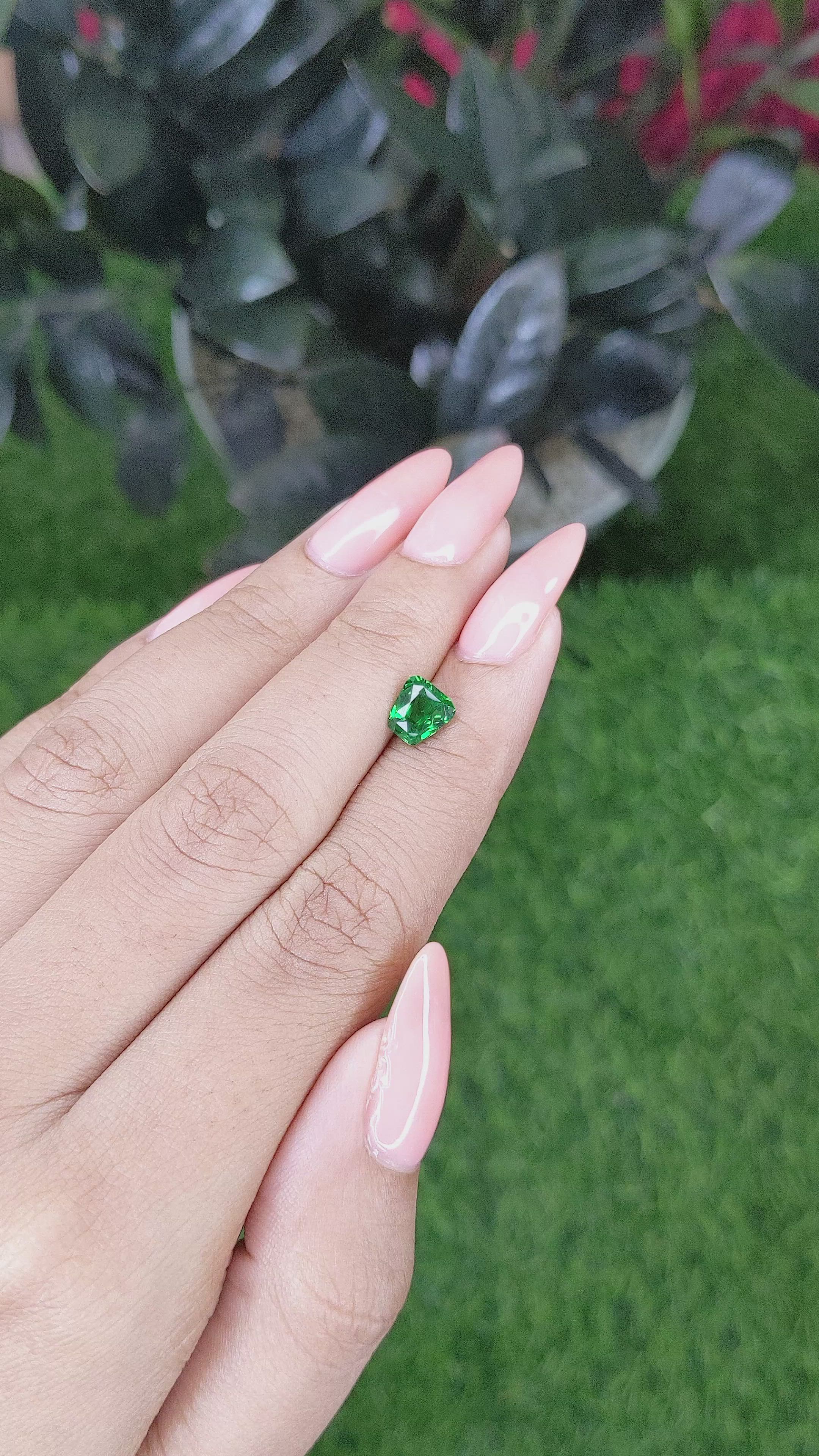 1.28 Ct. Tsavorite Garnet from Tanzania Size Video