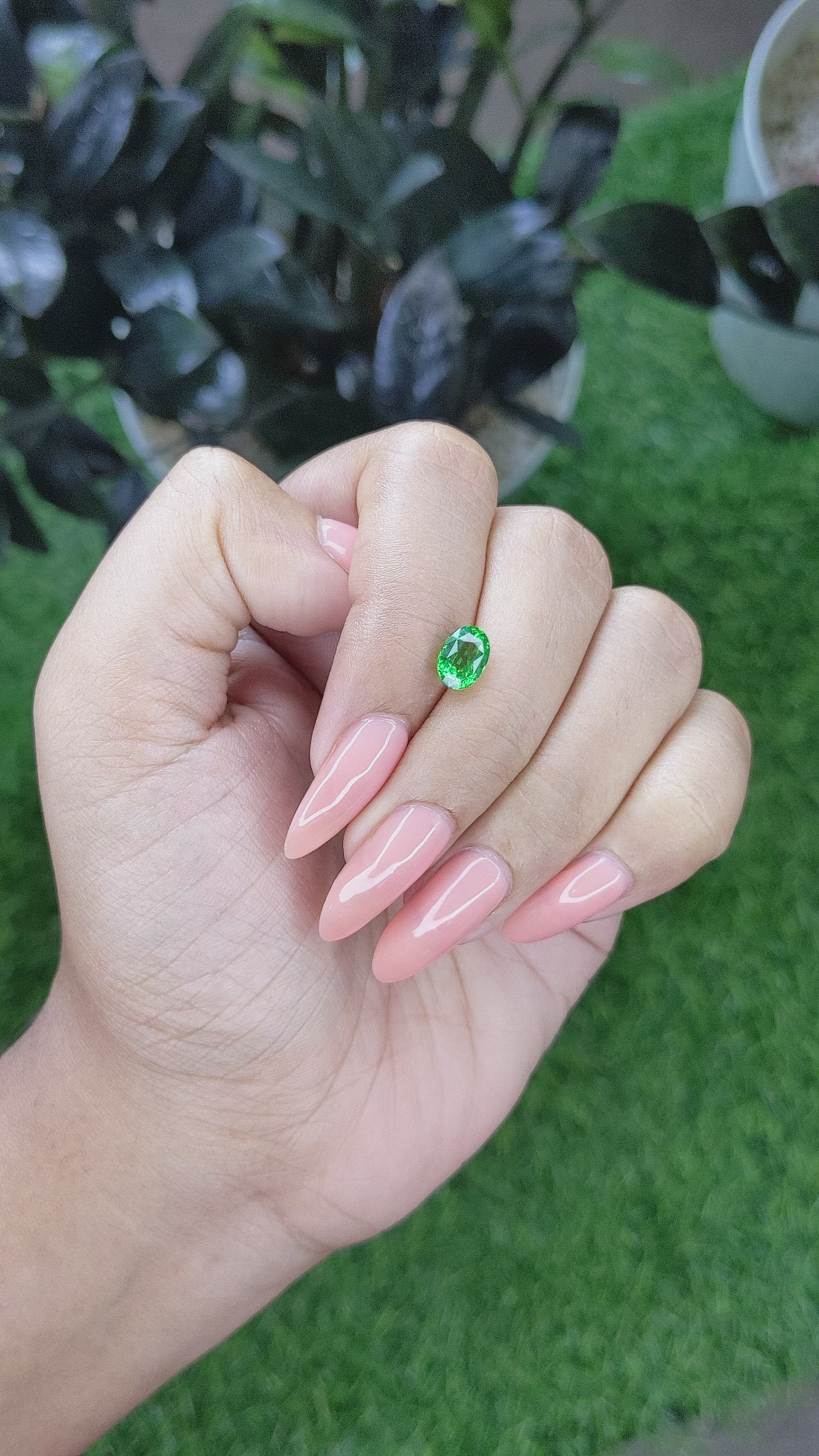 1.52 Ct. Tsavorite Garnet from Tanzania Size Video