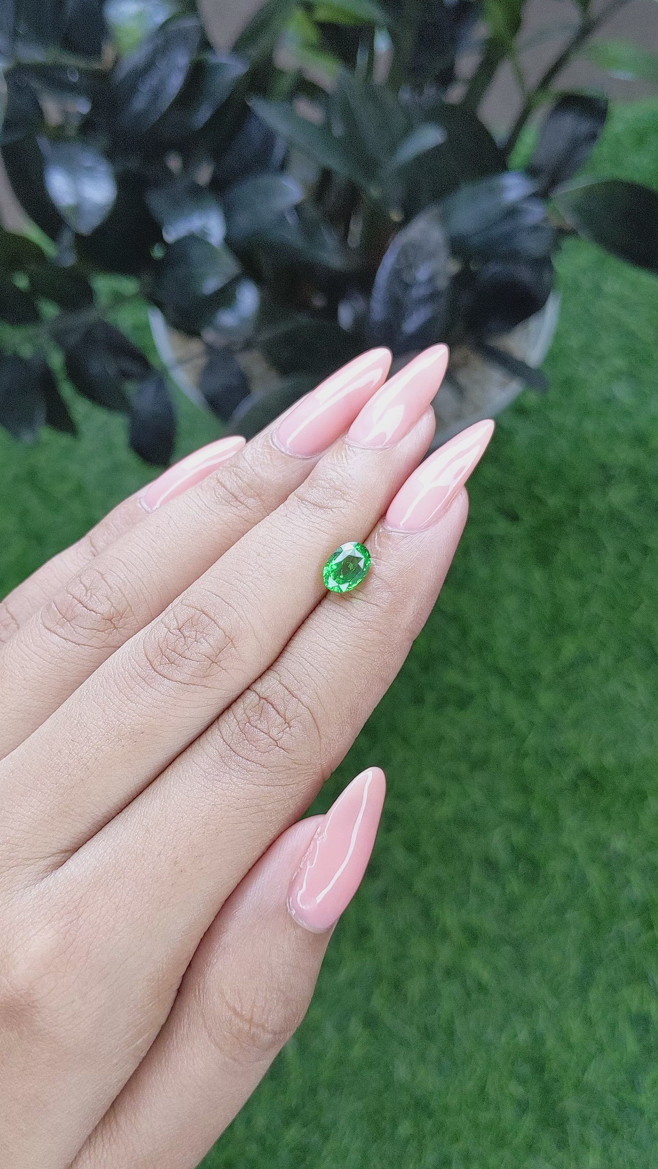 1.52 Ct. Tsavorite Garnet from Tanzania Size Video