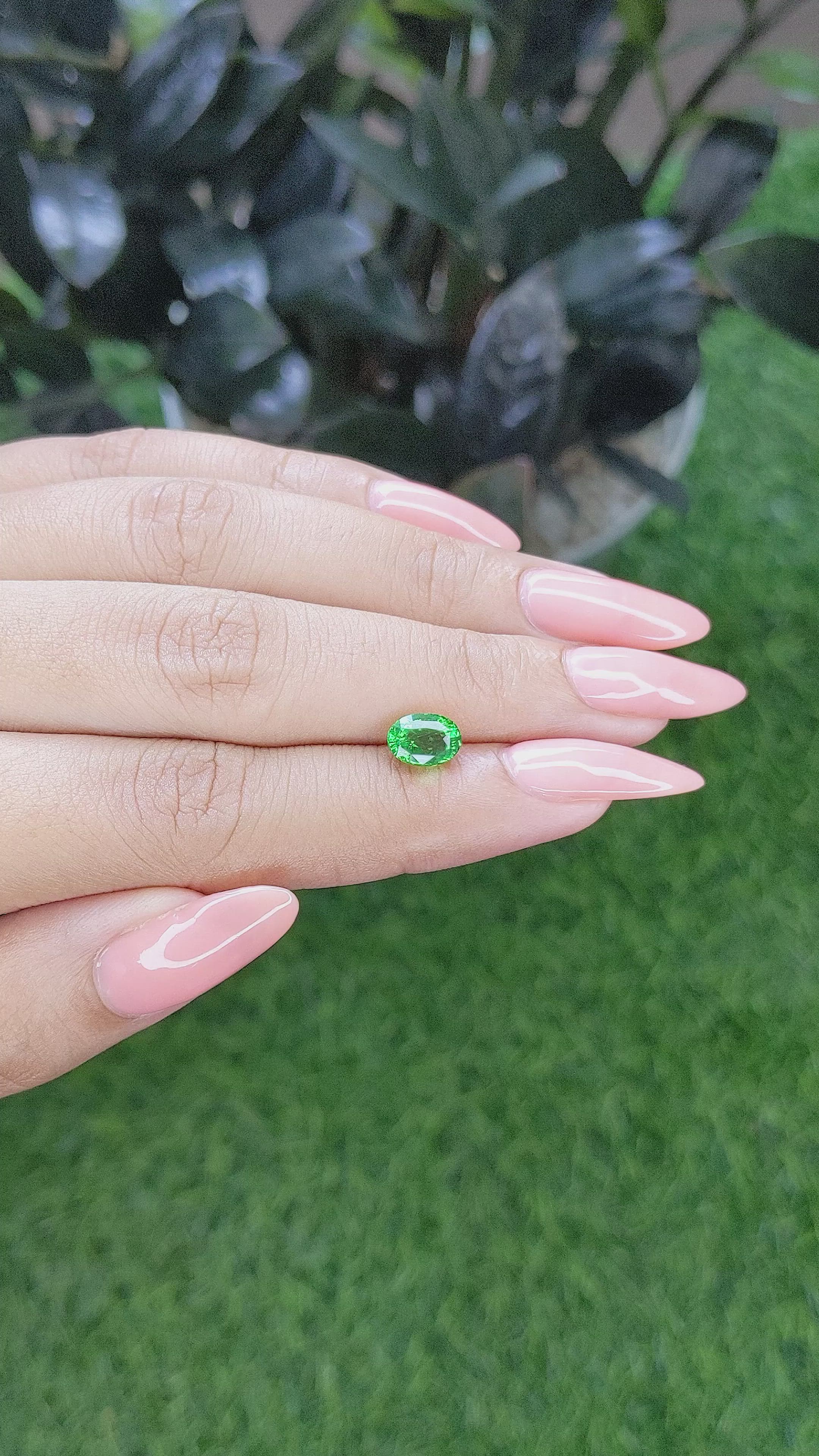 1.52 Ct. Tsavorite Garnet from Tanzania Size Video