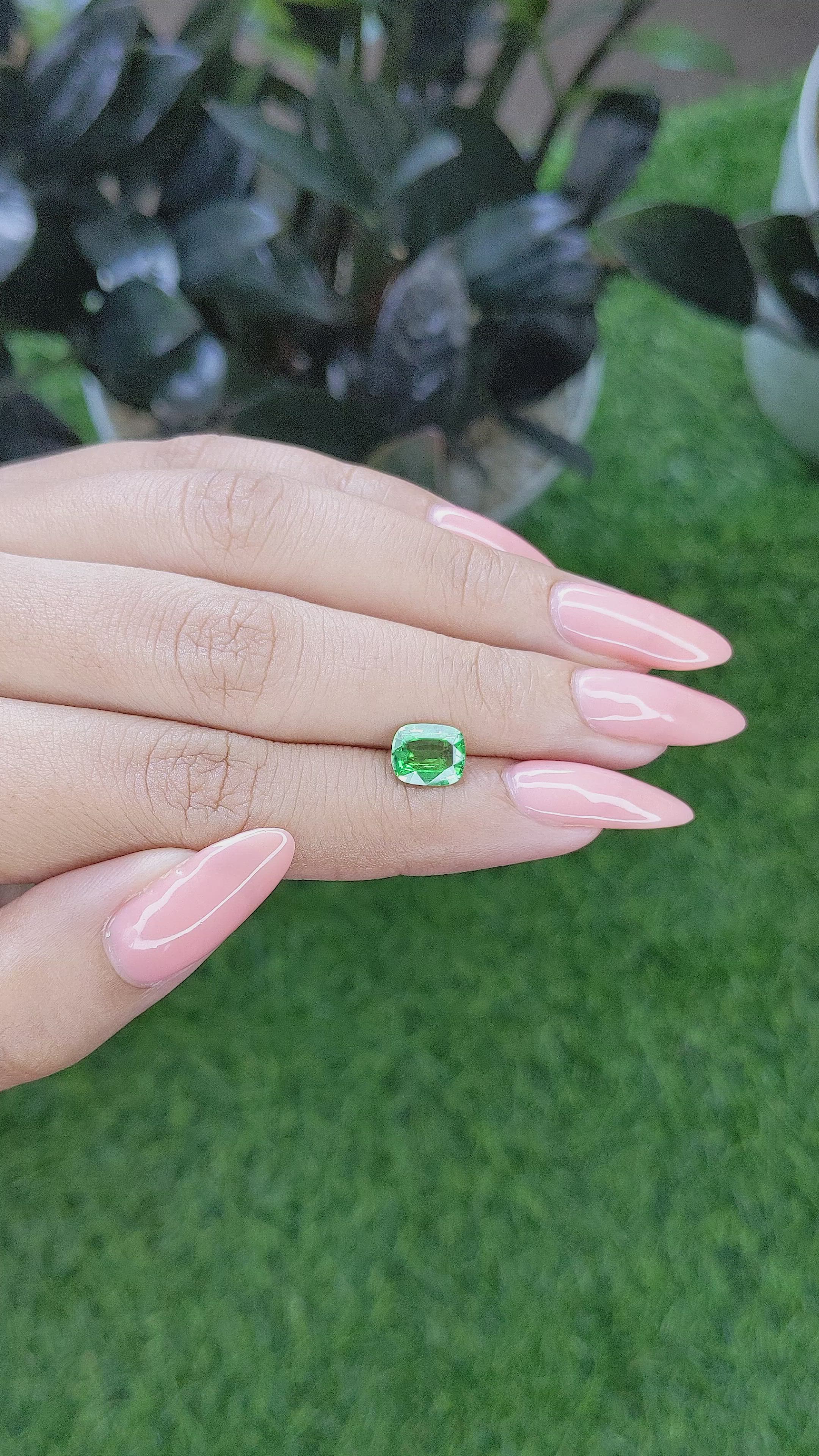 1.65 Ct. Tsavorite Garnet from Tanzania Size Video