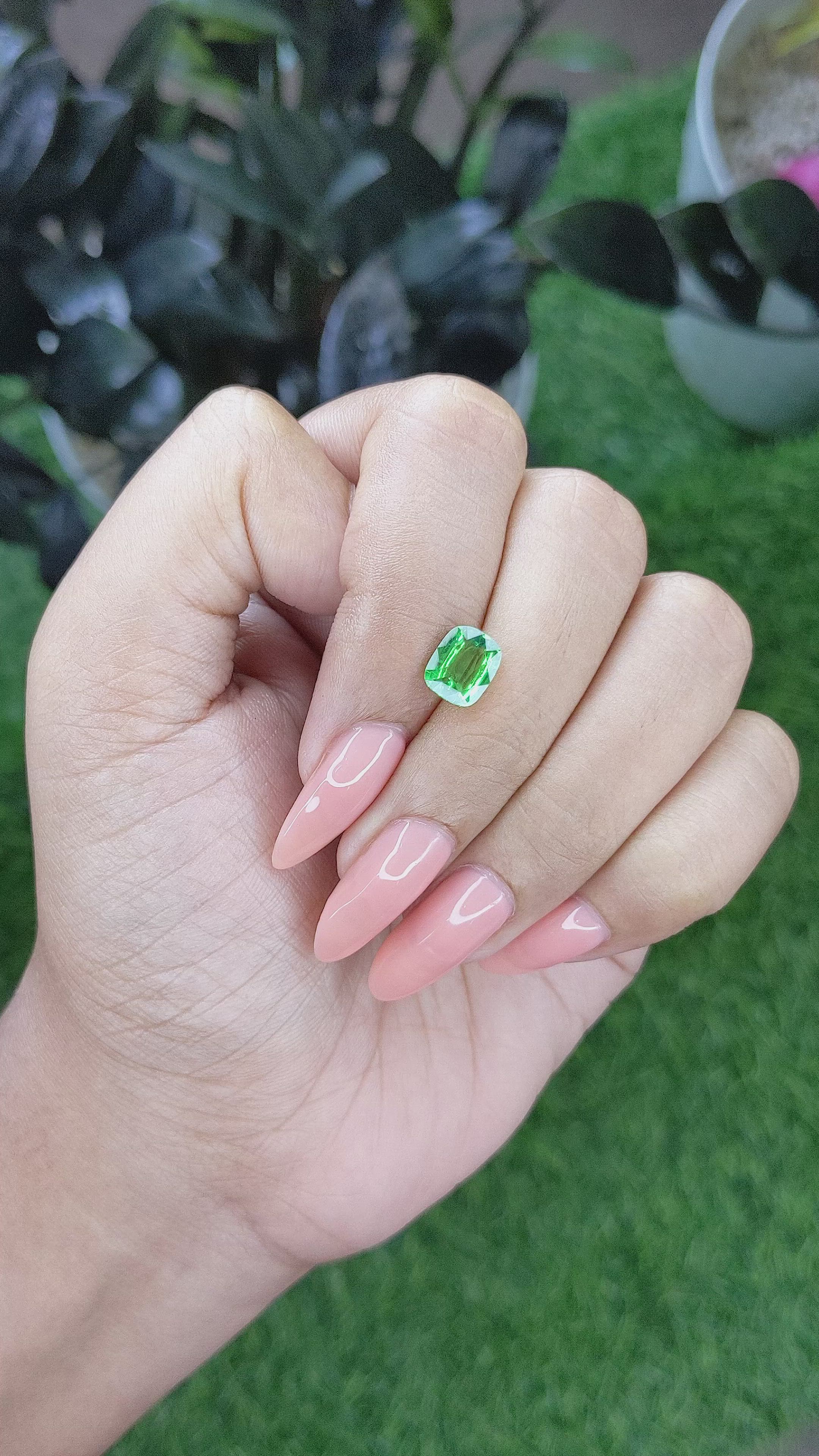 1.65 Ct. Tsavorite Garnet from Tanzania Size Video