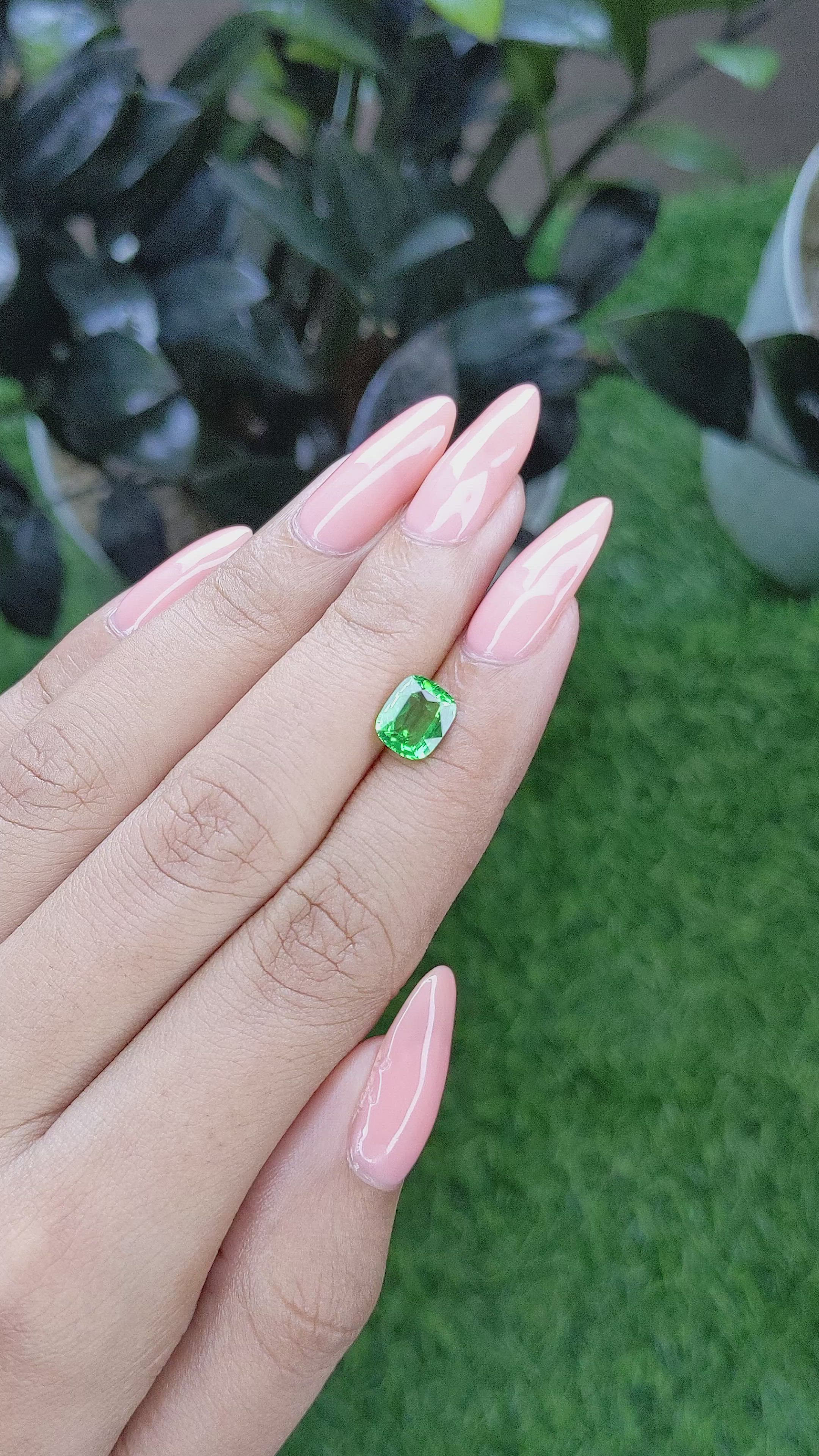 1.65 Ct. Tsavorite Garnet from Tanzania Size Video