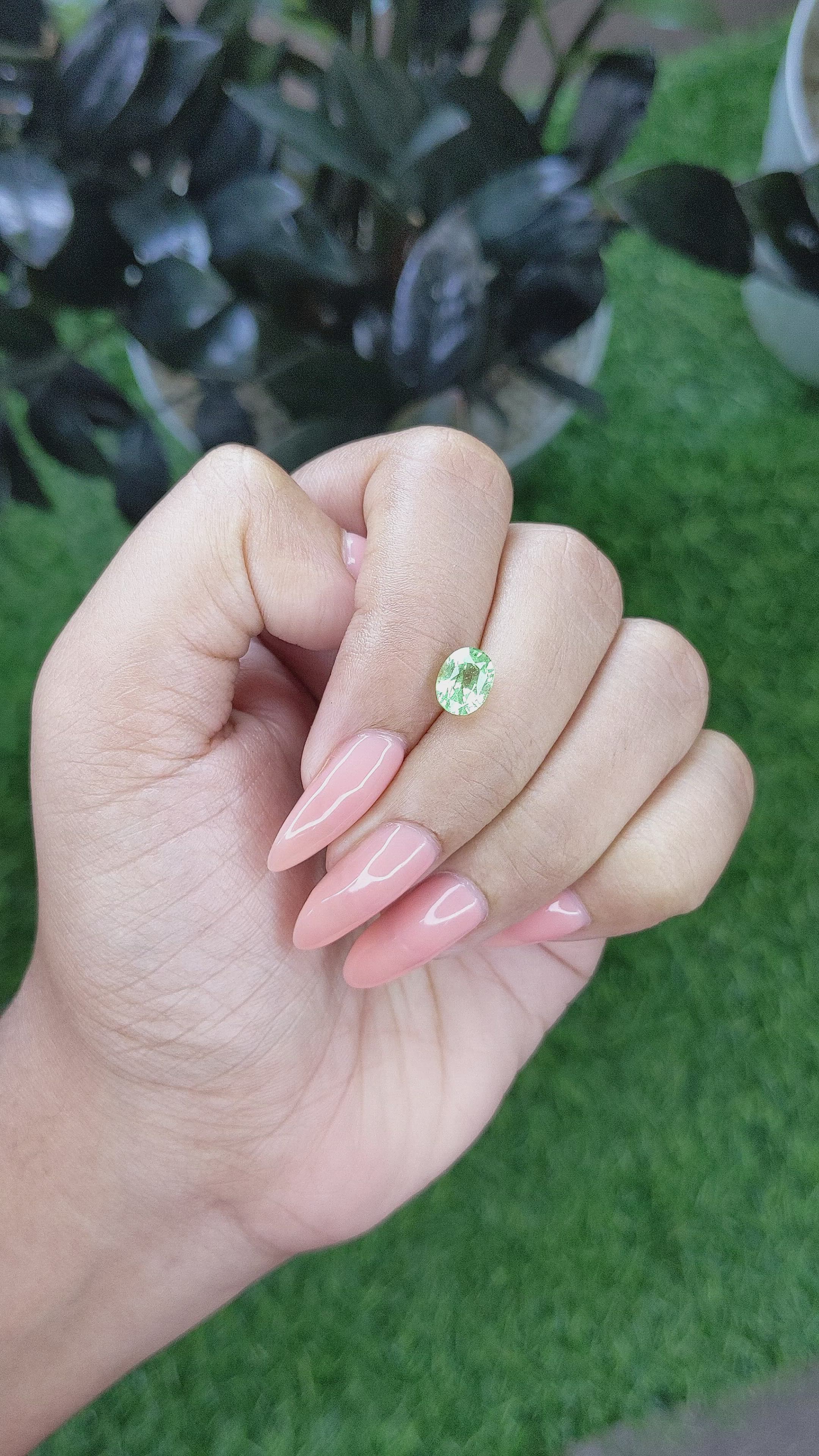 1.64 Ct. Tsavorite Garnet from Tanzania Size Video