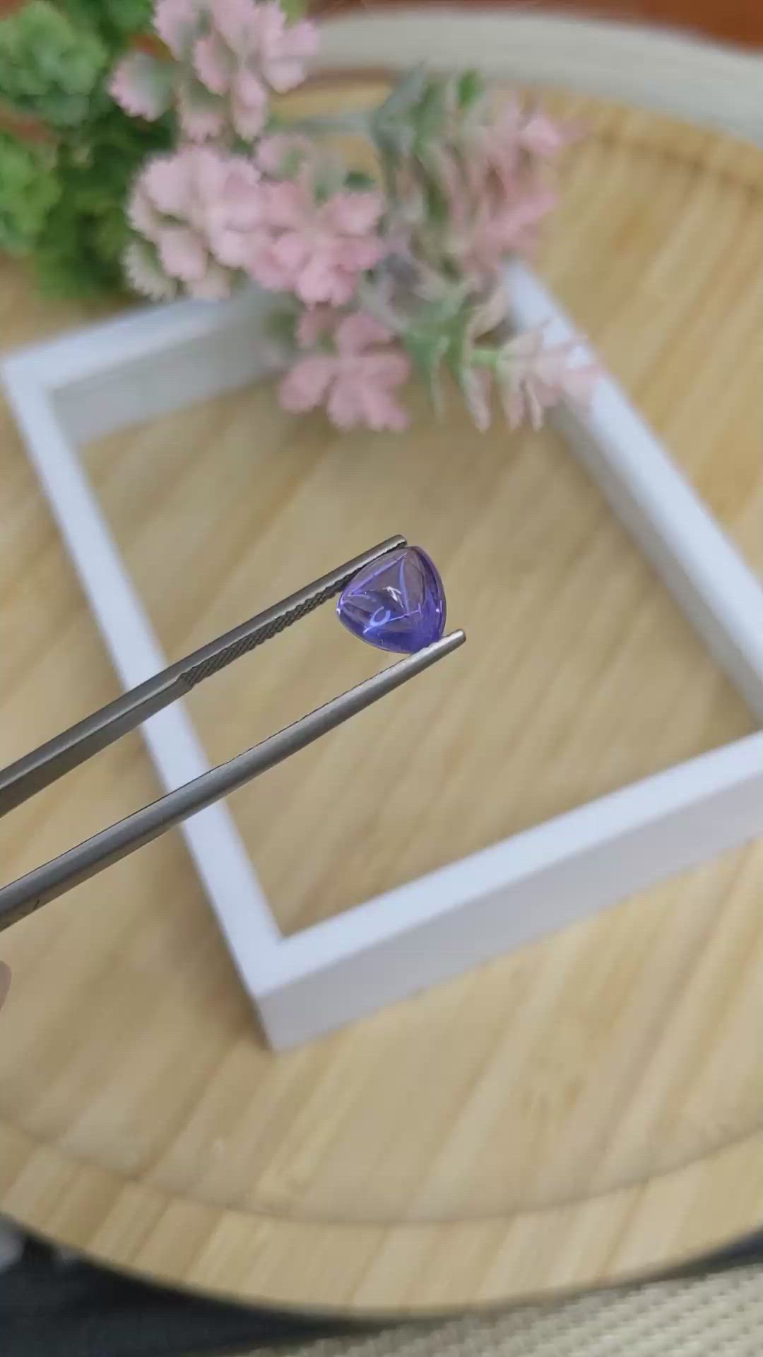 2.92 Ct. Cabochon Tanzanite from Tanzania Size Video