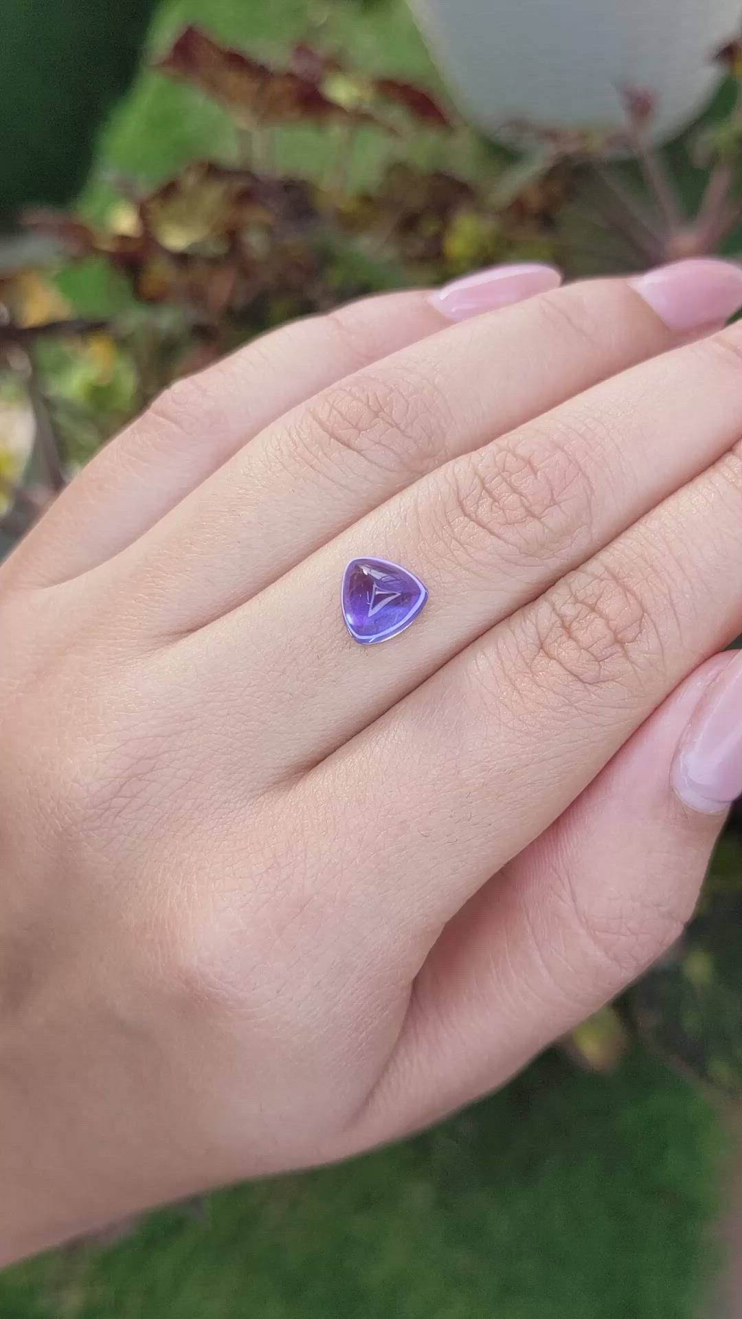 2.92 Ct. Cabochon Tanzanite from Tanzania Size Video