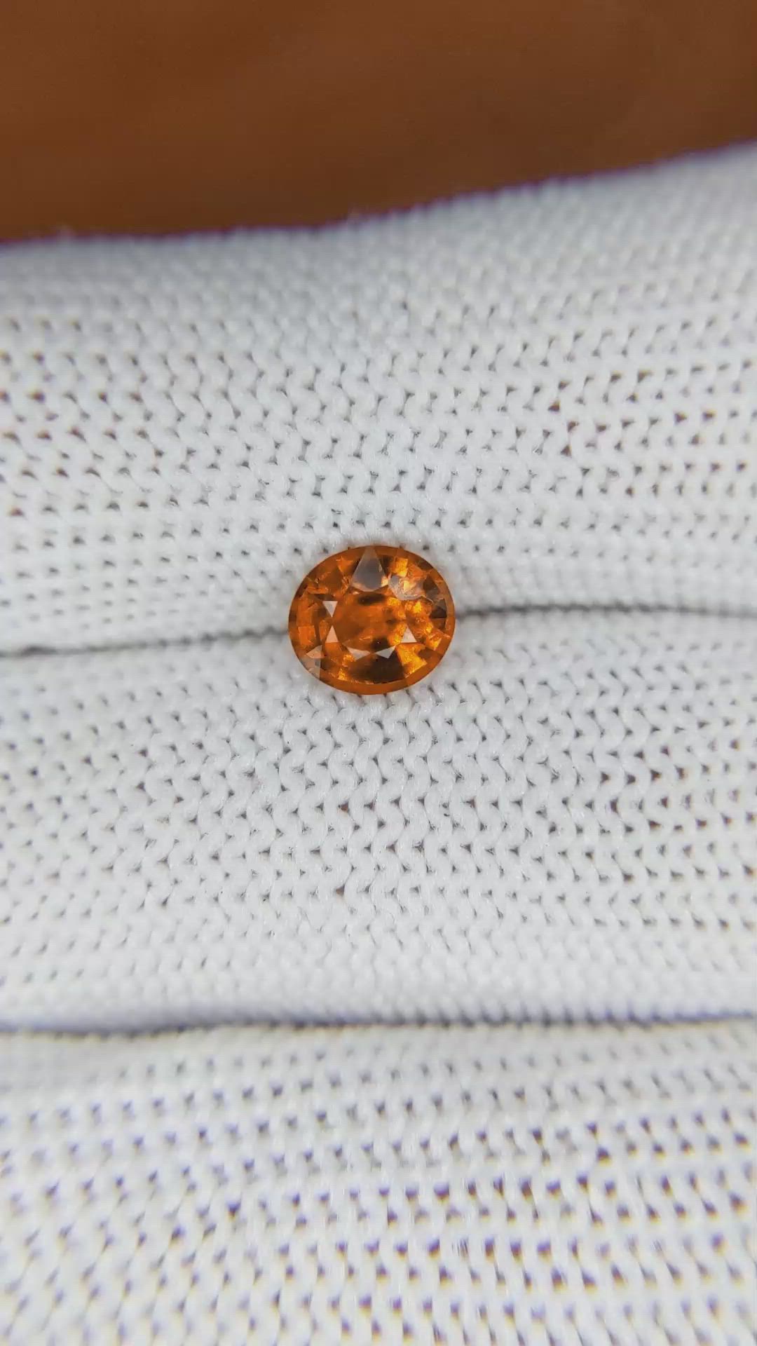1.01 Ct. Hessonite Garnet from Madagascar Size Video
