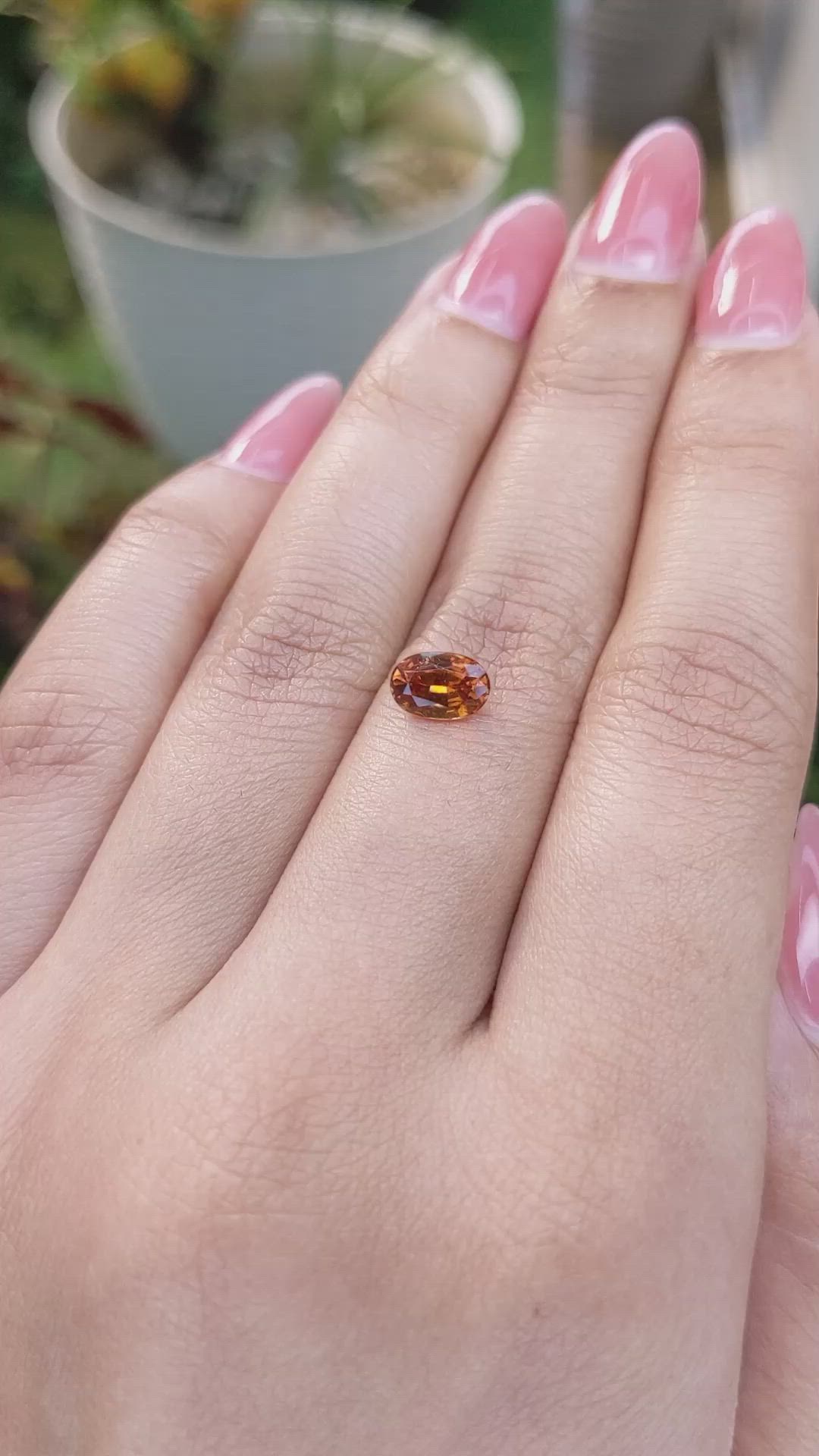 1.15 Ct. Hessonite Garnet from Madagascar Size Video