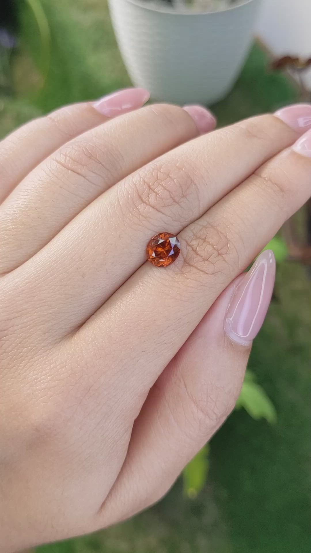 1.63 Ct. Hessonite Garnet from Madagascar Size Video